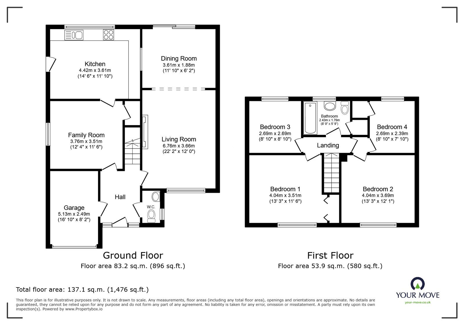 Floorplan of 3 bedroom Detached House for sale, Denis Road, Burbage, Leicestershire, LE10