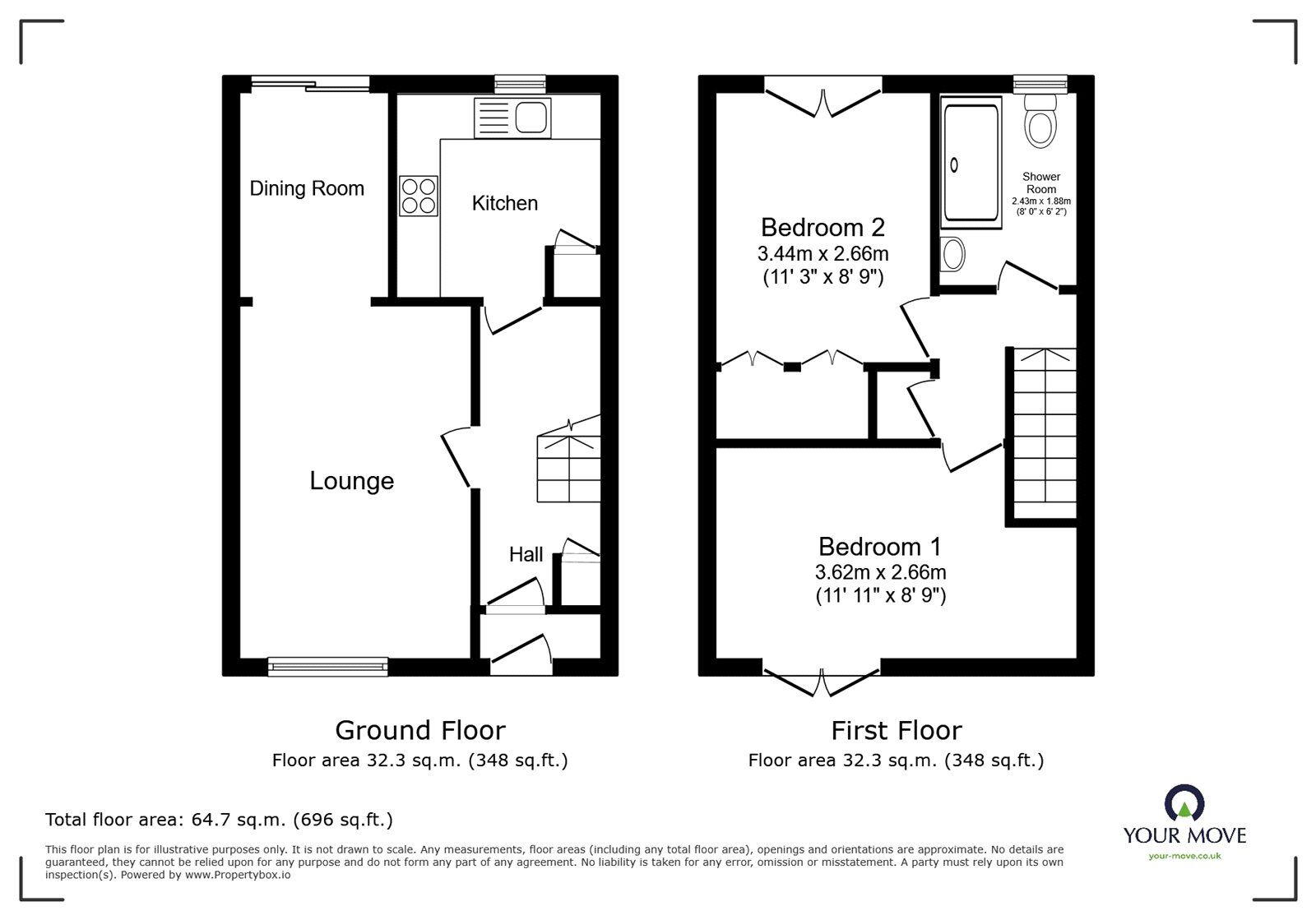 Floorplan of 3 bedroom Semi Detached House for sale, Bosworth Road, Barlestone, Leicestershire, CV13