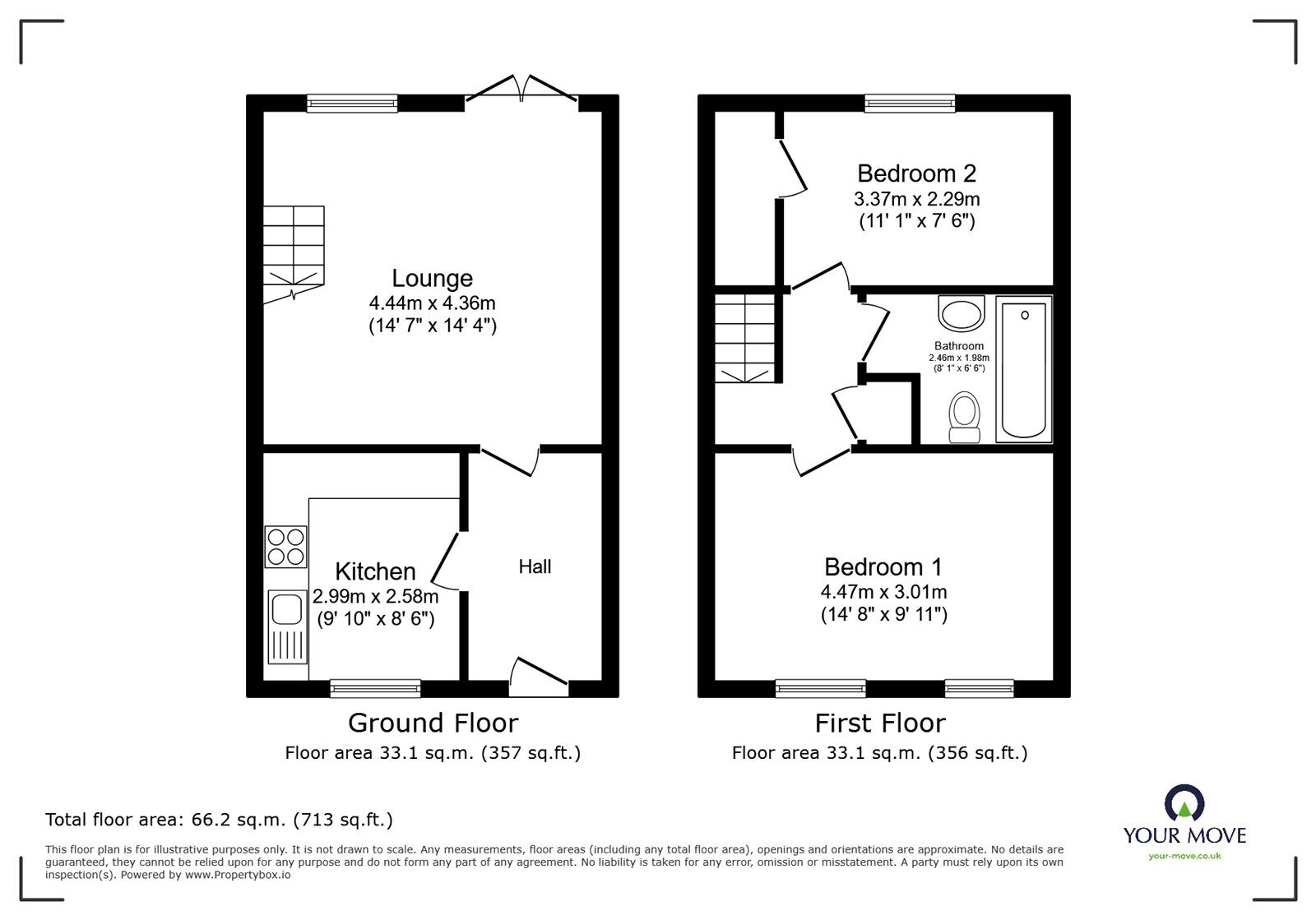 Floorplan of 2 bedroom Mid Terrace House for sale, Fir Tree Close, Barwell, Leicestershire, LE9