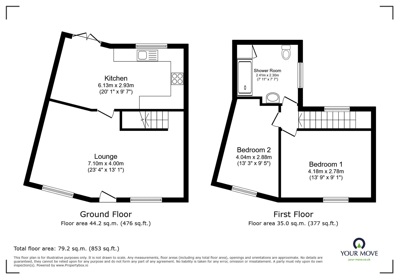 Floorplan of 2 bedroom Mid Terrace House for sale, Gladstone Terrace, Hinckley, Leicestershire, LE10