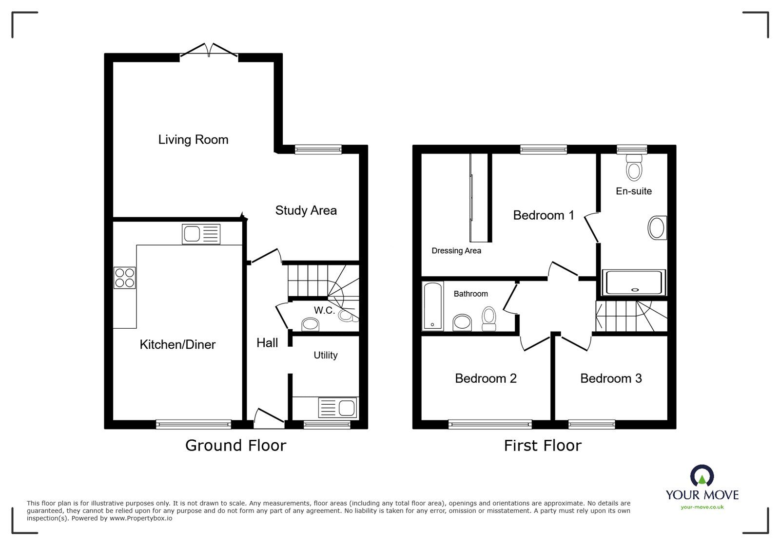 Floorplan of 3 bedroom Mid Terrace House for sale, Ivens Close, Barwell, Leicestershire, LE9