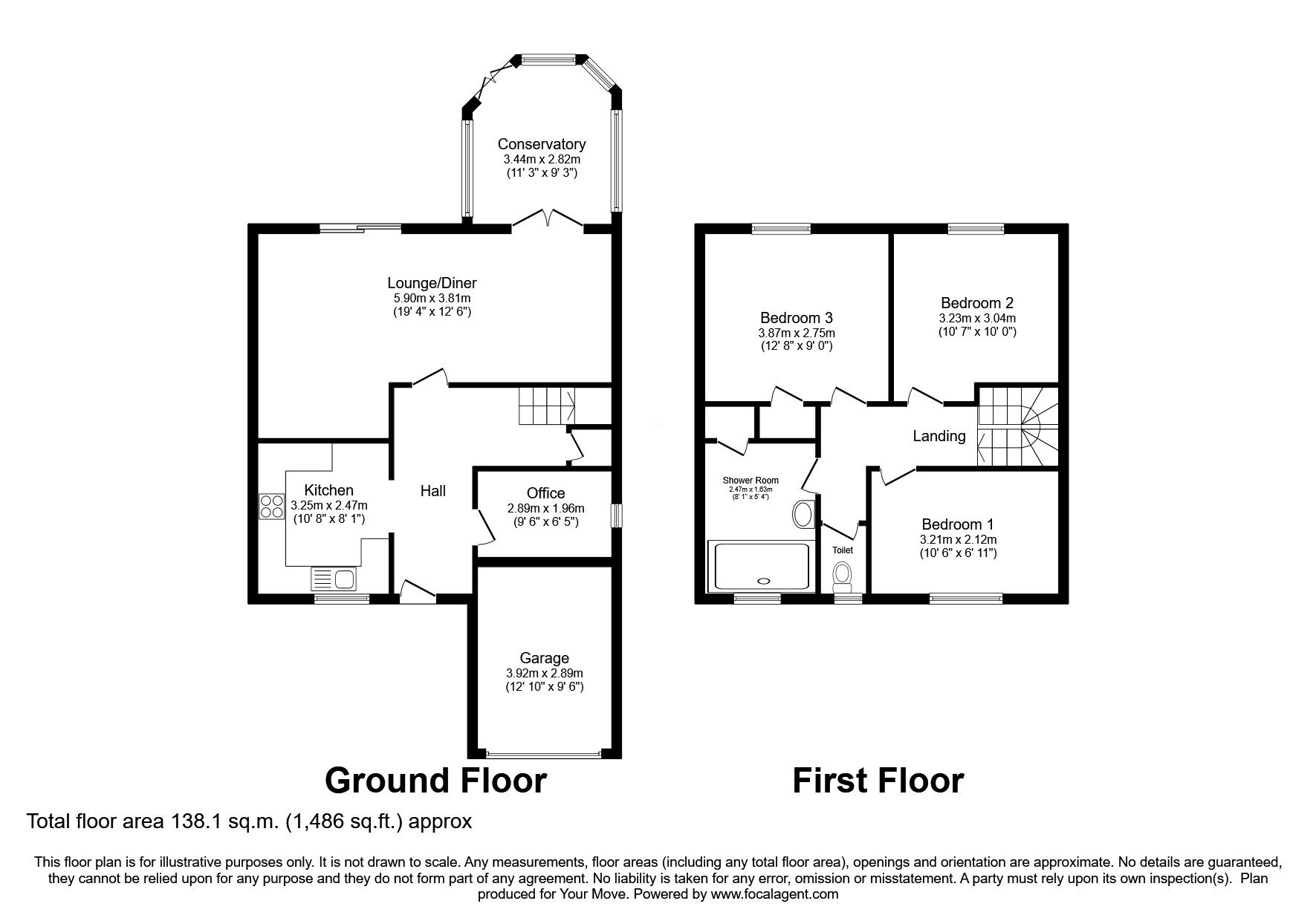 Floorplan of 3 bedroom Detached House for sale, Osprey Close, Broughton Astley, Leicestershire, LE9