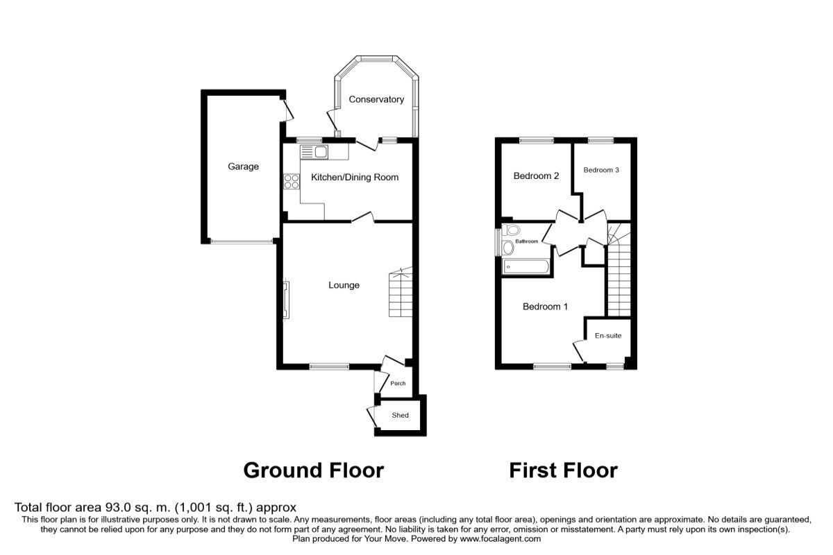 Floorplan of 3 bedroom Detached House for sale, Nelson Drive, Hinckley, Leicestershire, LE10