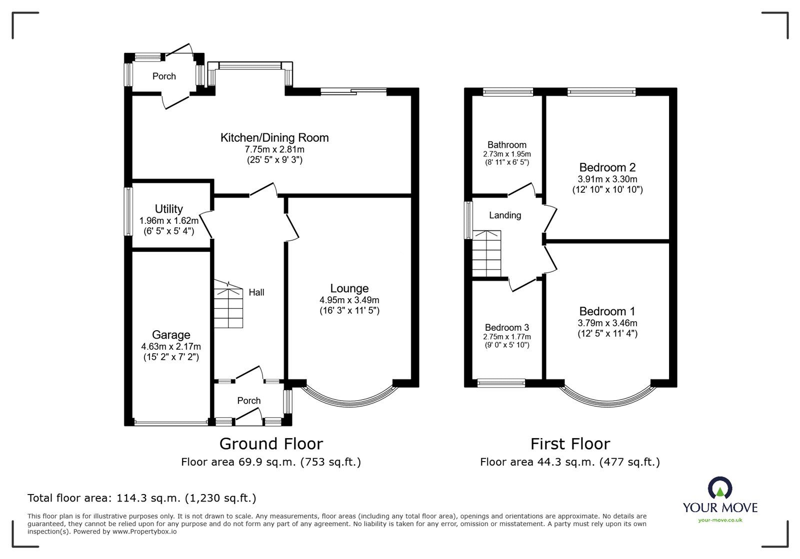 Floorplan of 3 bedroom Detached House for sale, Westfield Road, Hinckley, Leicestershire, LE10