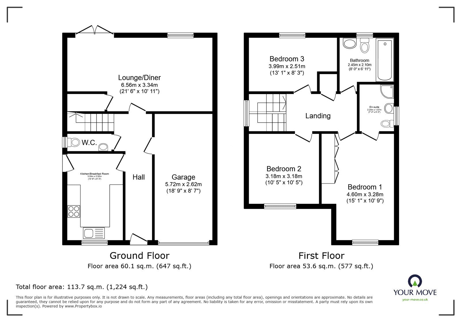 Floorplan of 3 bedroom Detached House for sale, Livia Close, Hinckley, Leicestershire, LE10