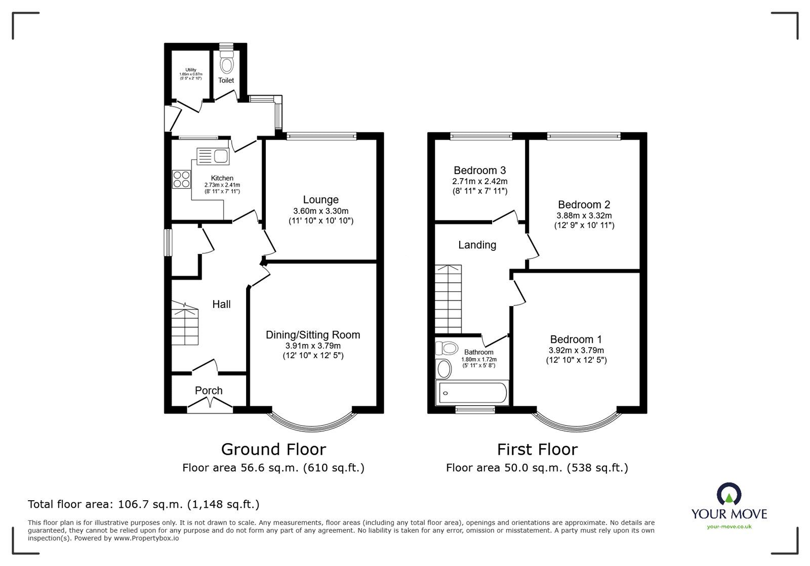 Floorplan of 3 bedroom Semi Detached House for sale, Priesthills Road, Hinckley, Leicestershire, LE10