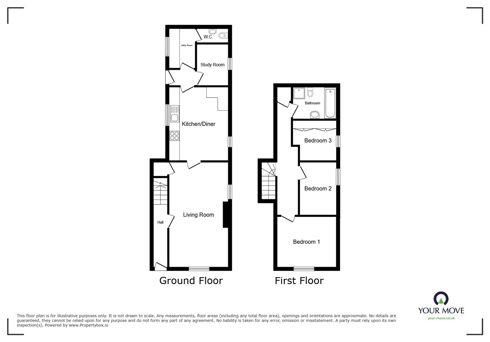 Floorplan of 3 bedroom Mid Terrace House for sale, Church Street, Burbage, Leicestershire, LE10