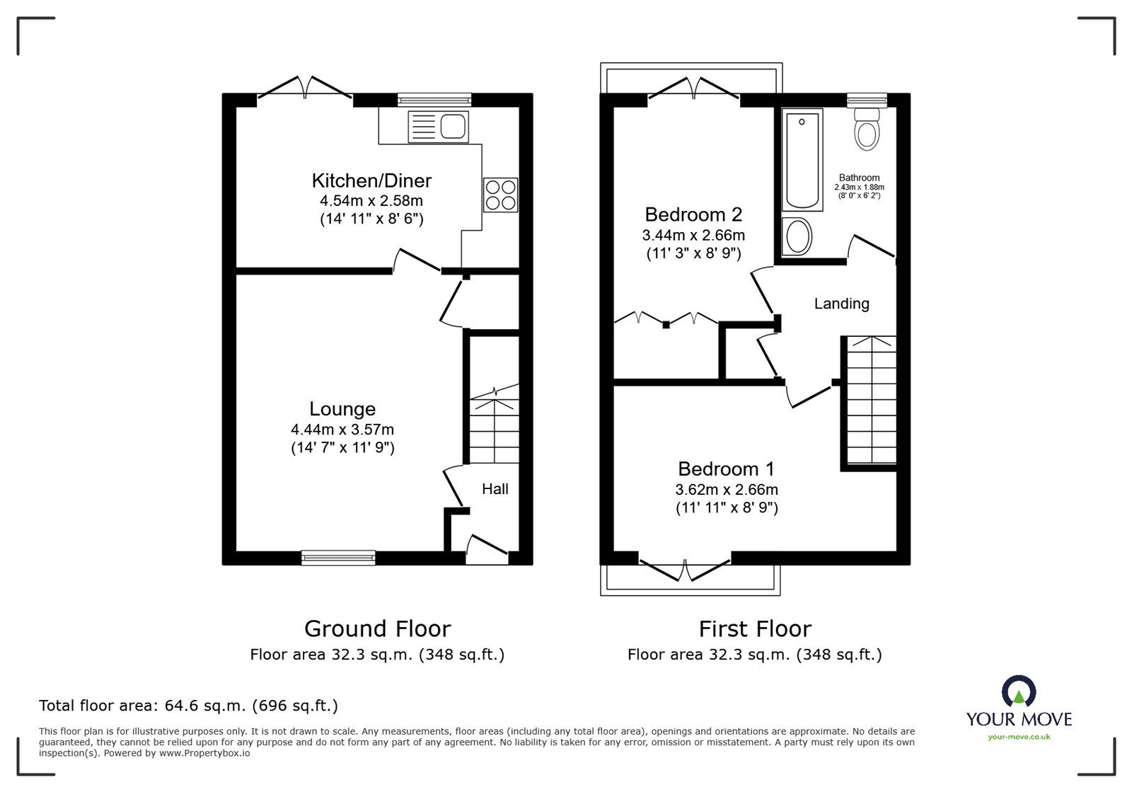 Floorplan of 2 bedroom Semi Detached House for sale, The Pingle, Barlestone, Leicestershire, CV13