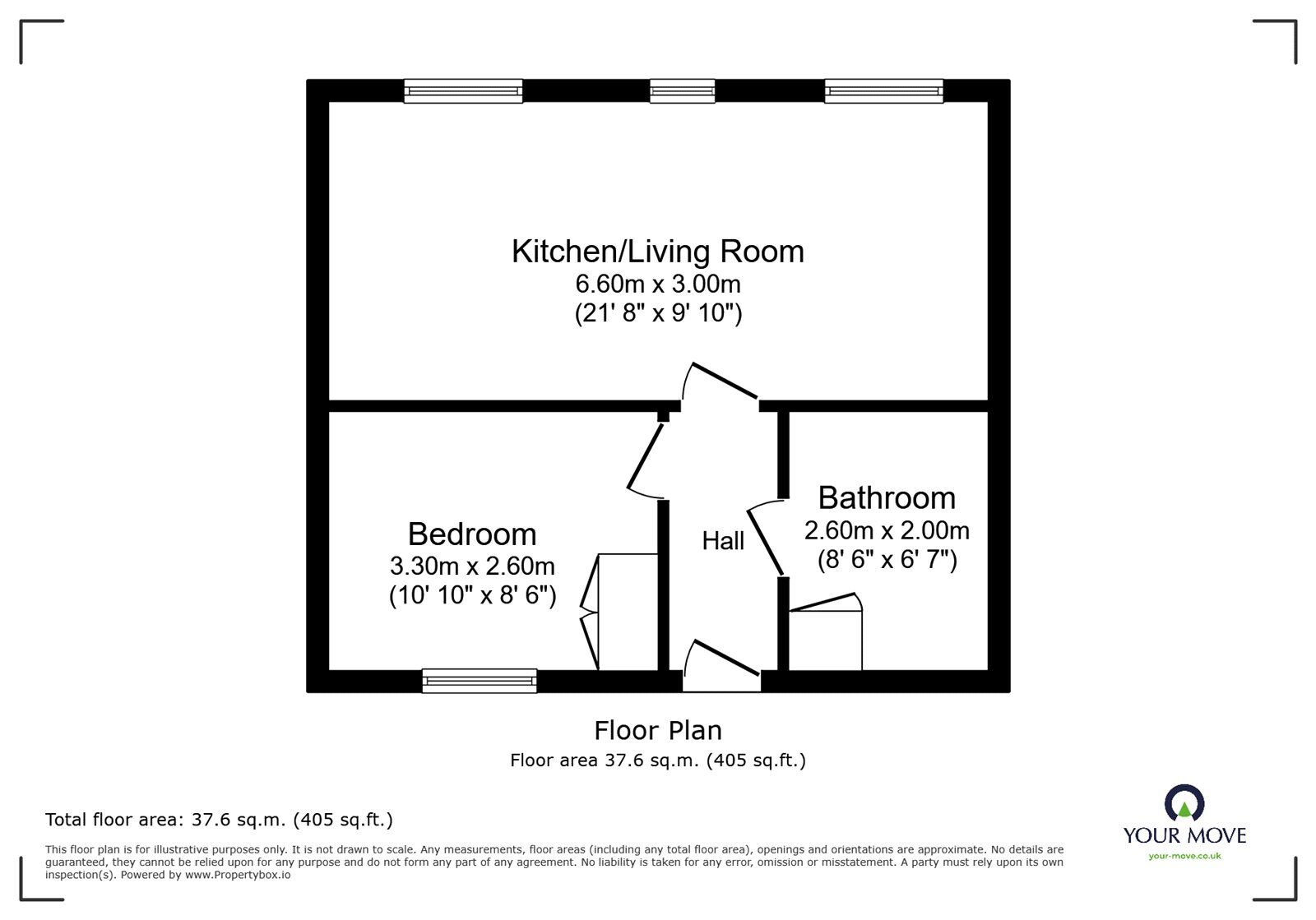 Floorplan of 1 bedroom  Flat to rent, Elizabeth Court, Stoney Stanton, Leicestershire, LE9