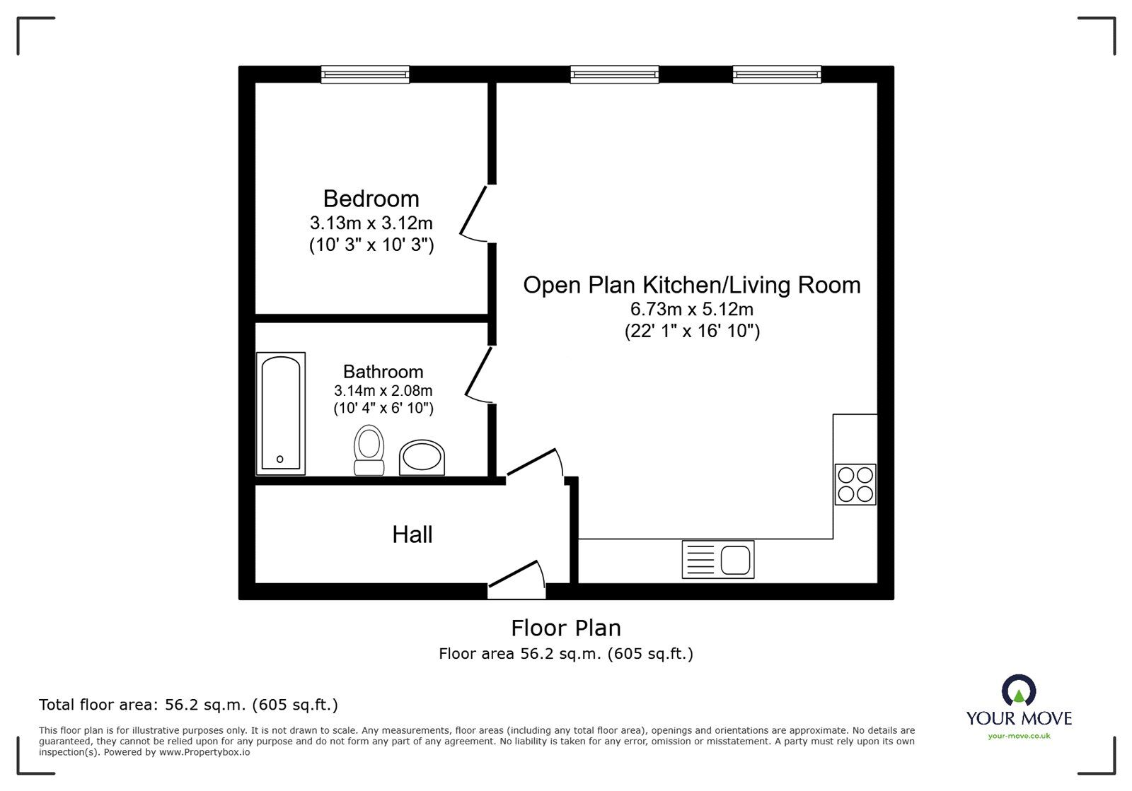 Floorplan of 1 bedroom  Flat to rent, Calluna Court, Rossendale Road, Leicester, LE9