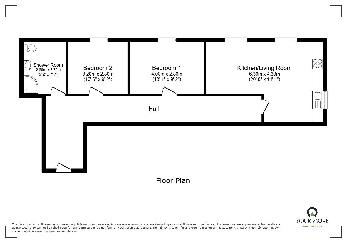 Floorplan of 2 bedroom Flat to rent, Arthur Street, Barwell, Leicestershire, LE9