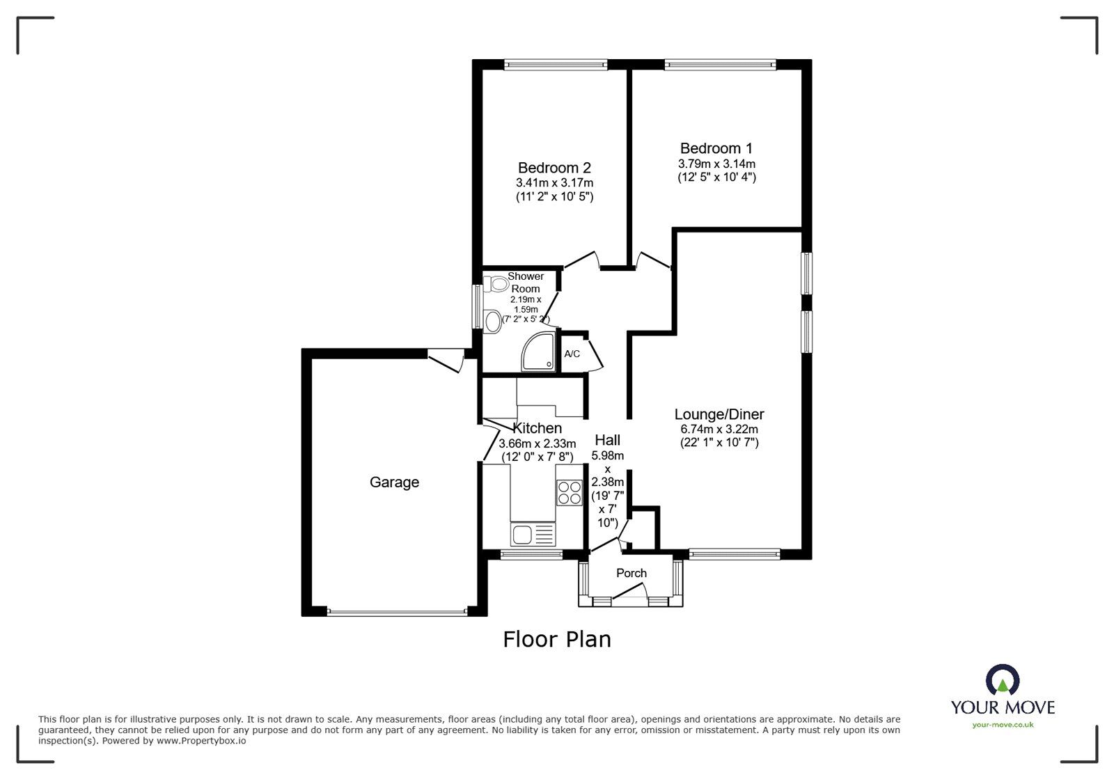 Floorplan of 2 bedroom Detached Bungalow for sale, Dean Road West, Hinckley, Leicestershire, LE10