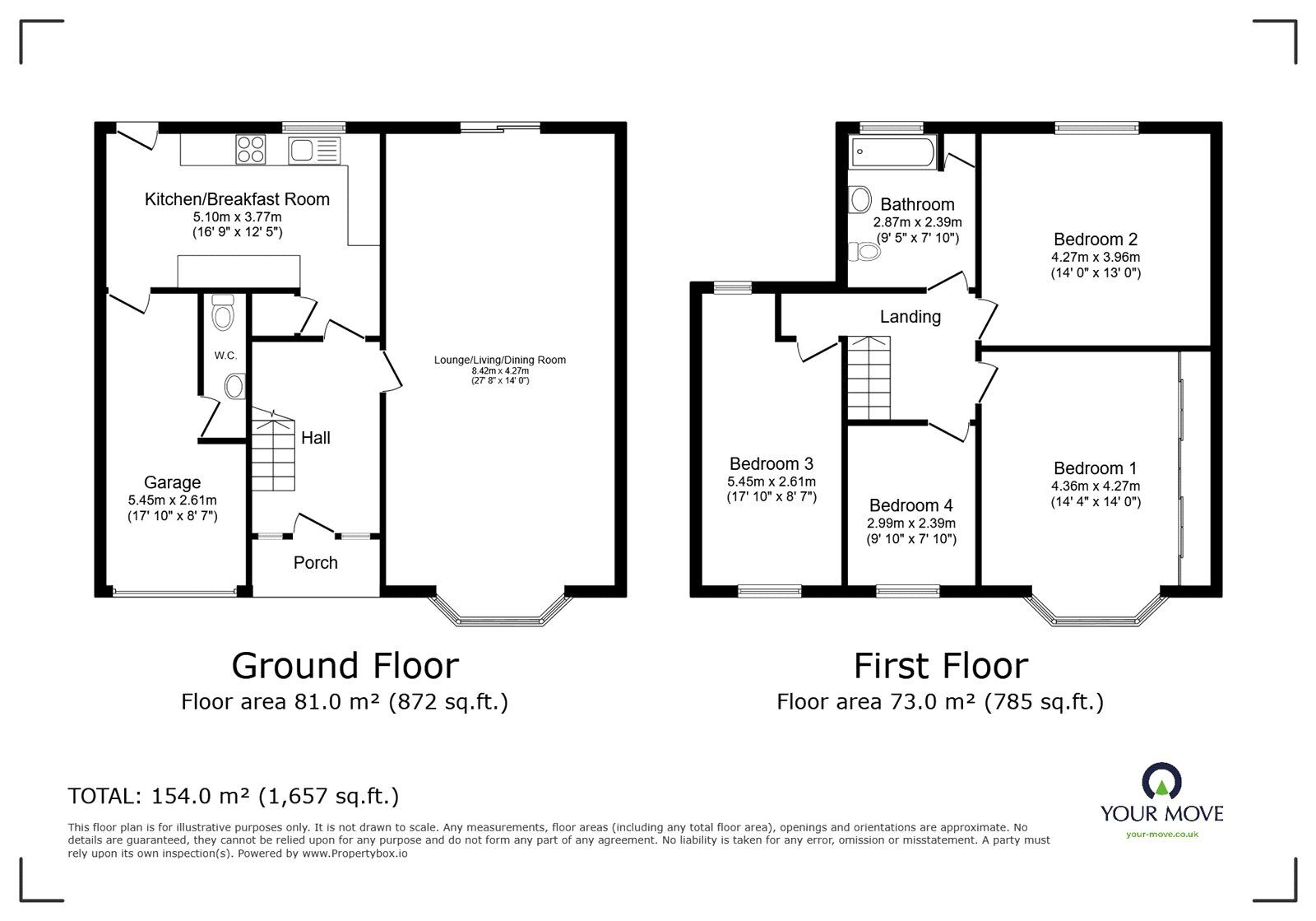 Floorplan of 4 bedroom Semi Detached House to rent, Stanley Road, Hinckley, Leicestershire, LE10