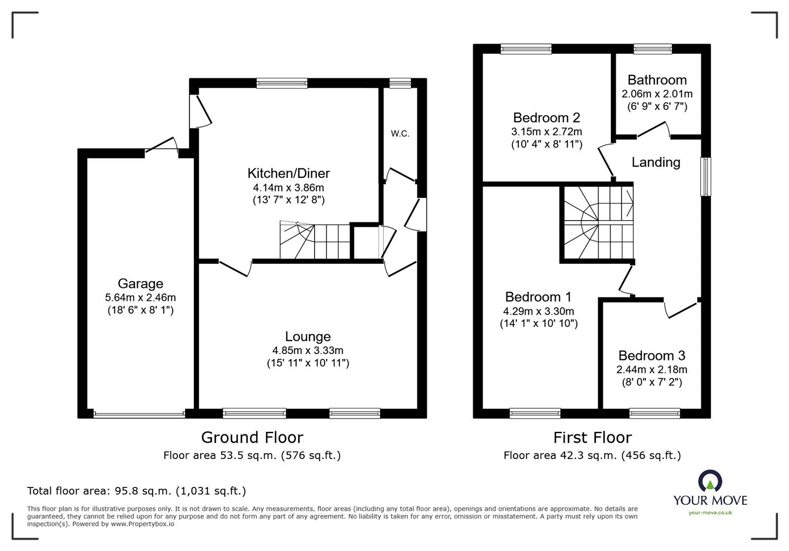 Floorplan of 3 bedroom Link Detached House for sale, Bosworth Road, Barlestone, Leicestershire, CV13