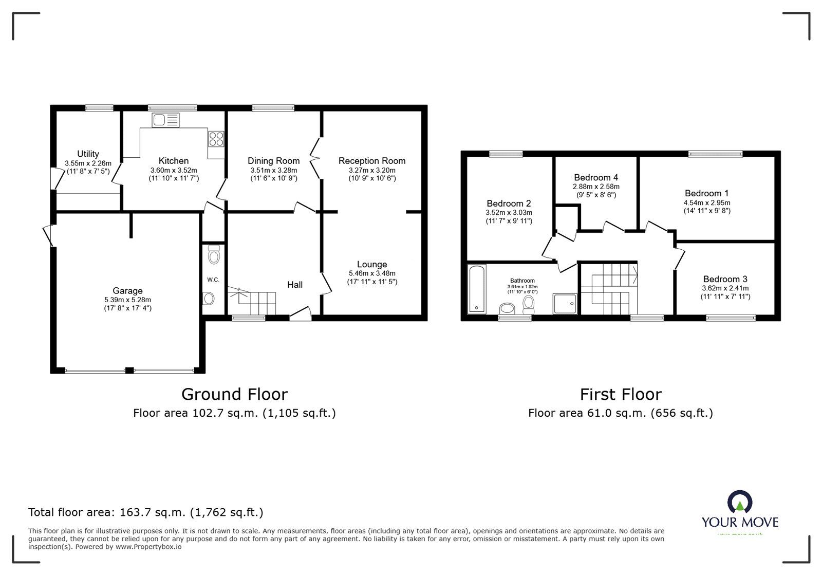 Floorplan of 4 bedroom Detached House for sale, Manor Close, Burbage, Leicestershire, LE10