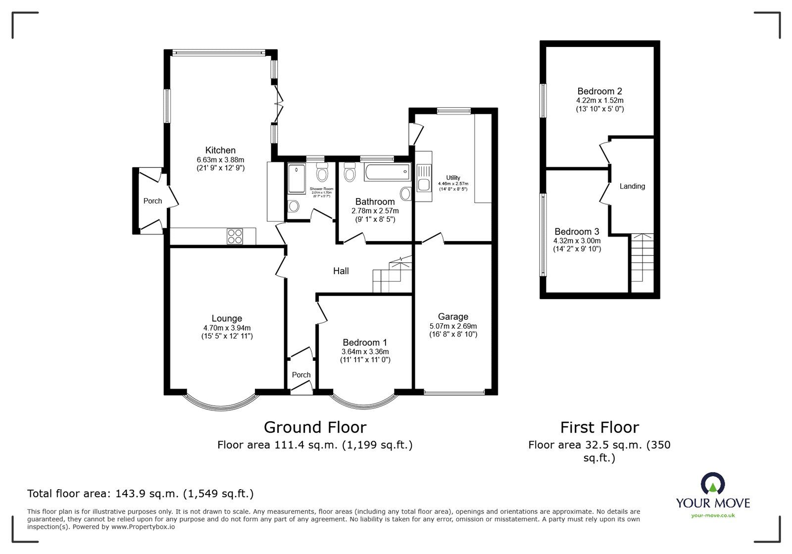 Floorplan of 3 bedroom Detached Bungalow for sale, King Richard Road, Hinckley, Leicestershire, LE10