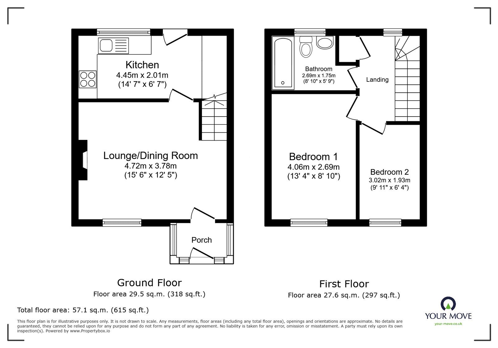 Floorplan of 2 bedroom Semi Detached House to rent, Shoesmith Close, Barwell, Leicestershire, LE9