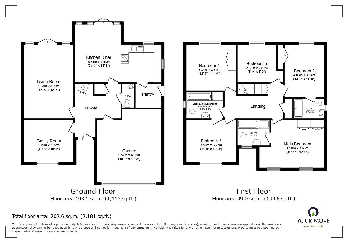 Floorplan of 5 bedroom Detached House to rent, St. Louis Close, Hinckley, Leicestershire, LE10