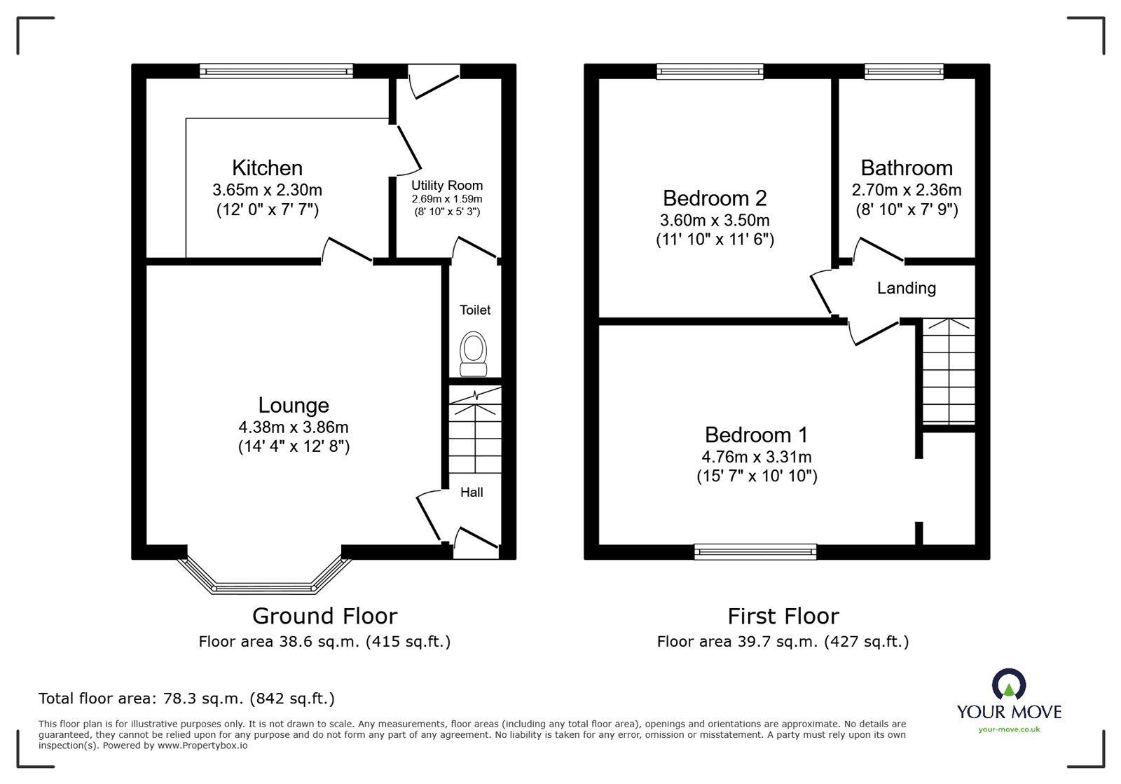 Floorplan of 2 bedroom Mid Terrace House for sale, Edward Street, Hinckley, Leicestershire, LE10