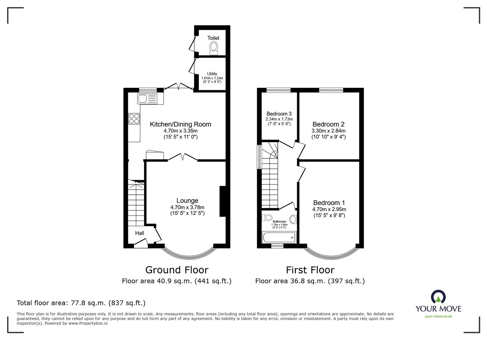 Floorplan of 3 bedroom Semi Detached House to rent, Thirlmere Road, Hinckley, Leicestershire, LE10