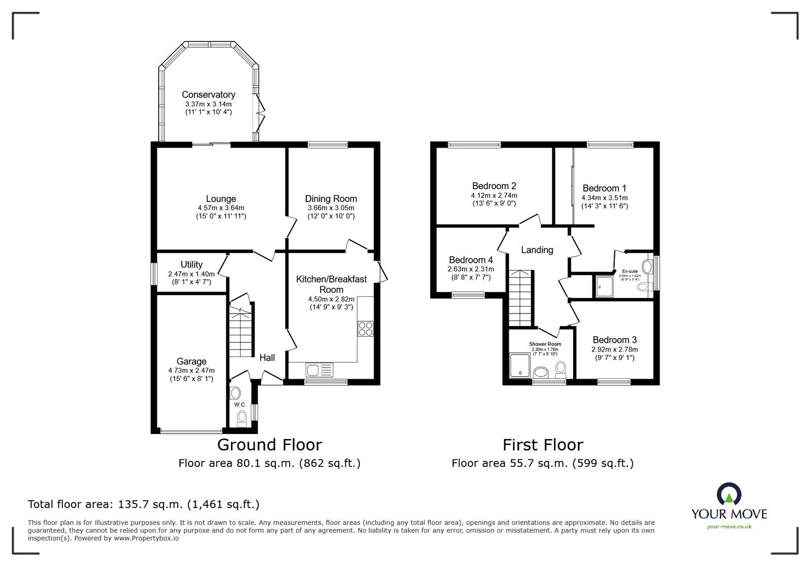 Floorplan of 4 bedroom Detached House for sale, Ormond Close, Barwell, Leicestershire, LE9