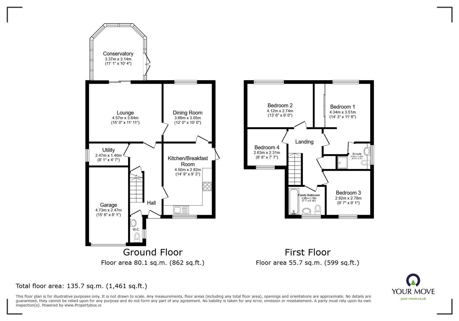 Floorplan of 4 bedroom Detached House for sale, Ormond Close, Barwell, Leicestershire, LE9