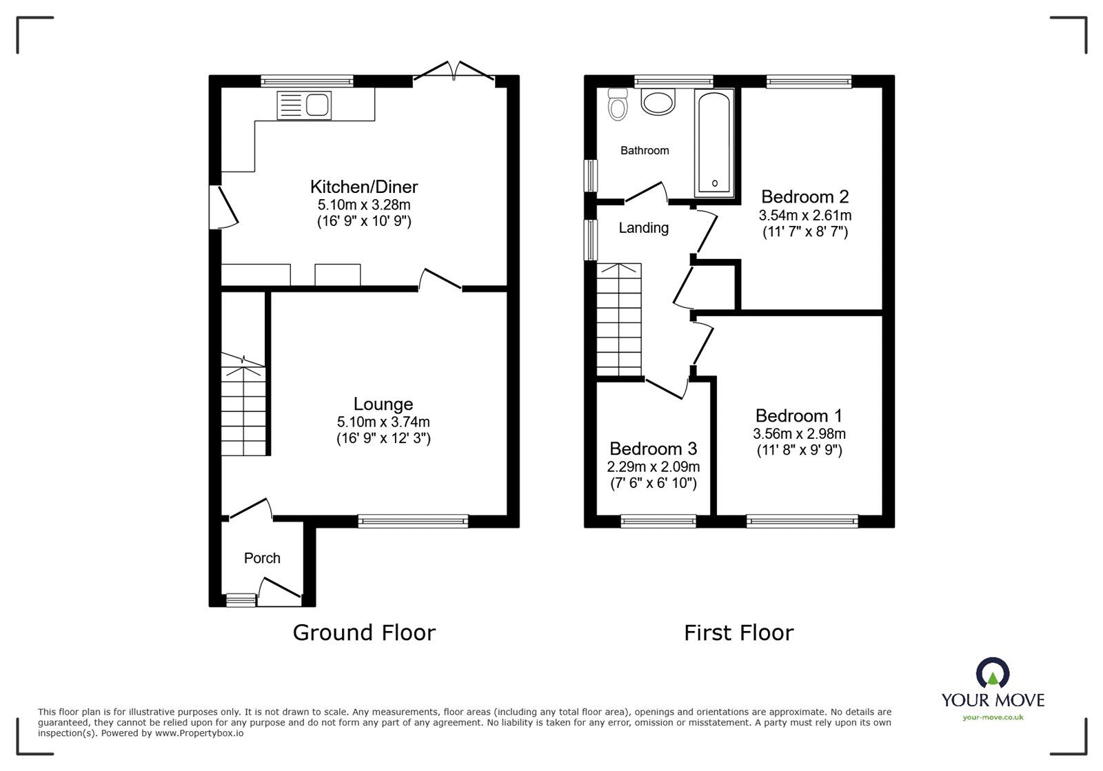 Floorplan of 3 bedroom Semi Detached House for sale, Windermere Close, Earl Shilton, Leicestershire, LE9