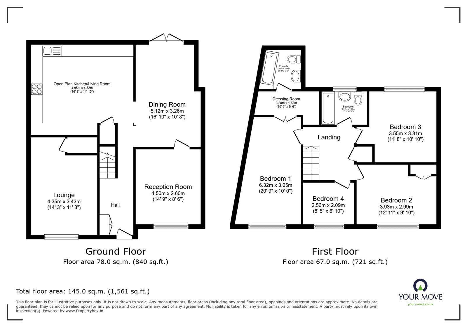 Floorplan of 4 bedroom Semi Detached House for sale, Bearsden Crescent, Hinckley, Leicestershire, LE10