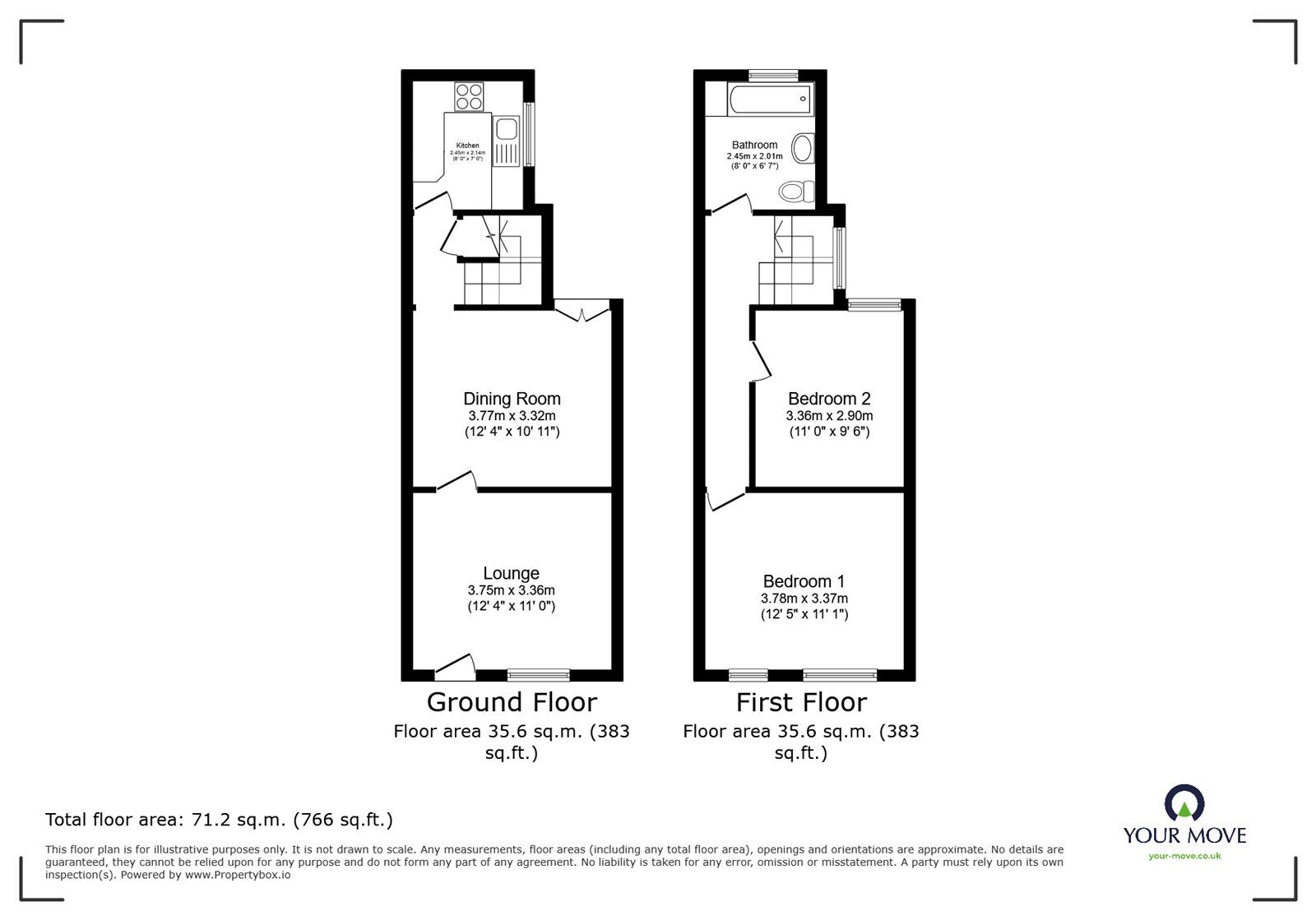 Floorplan of 2 bedroom Mid Terrace House for sale, Druid Street, Hinckley, Leicestershire, LE10