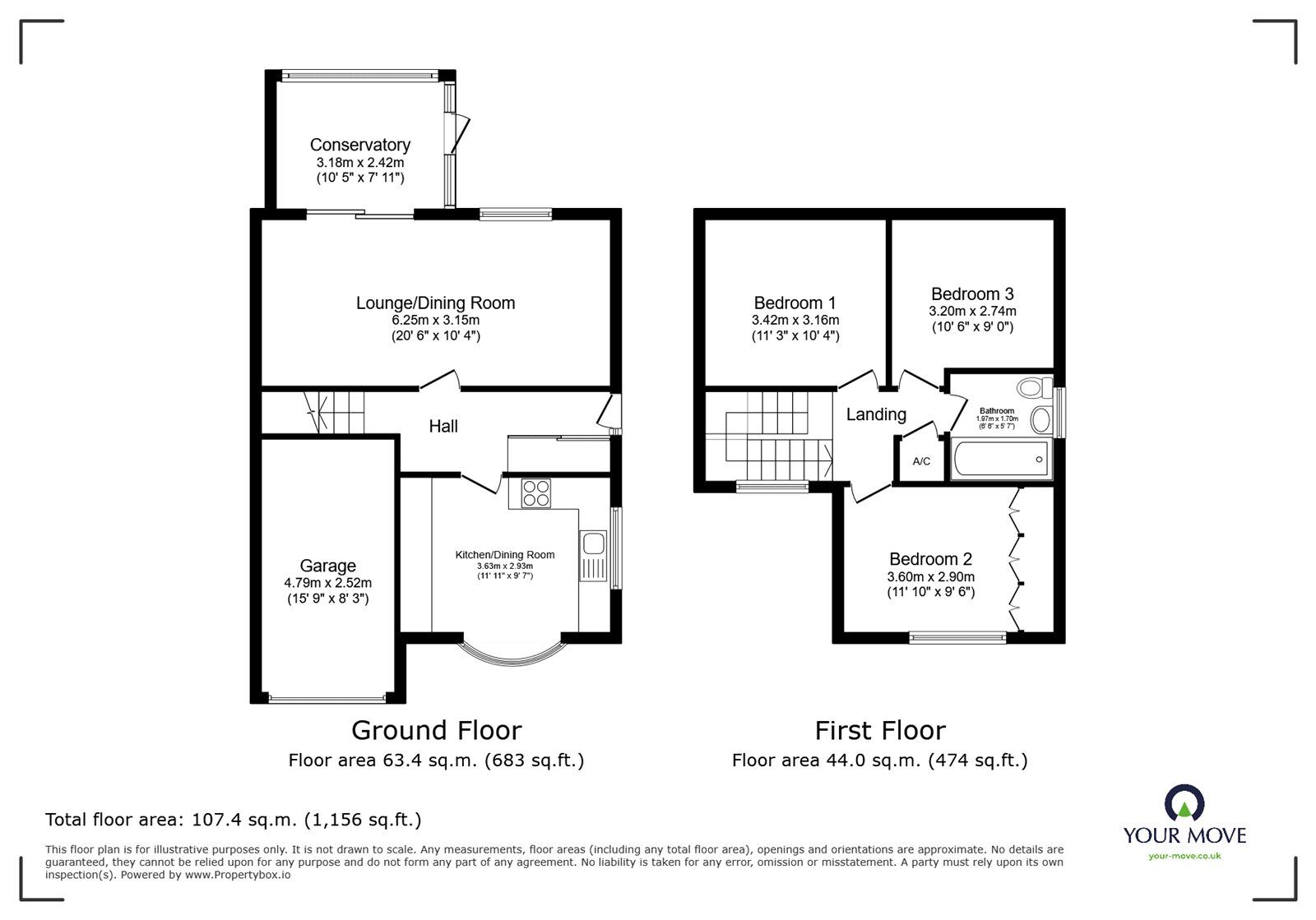 Floorplan of 3 bedroom Semi Detached House for sale, Dean Close, Hinckley, Leicestershire, LE10