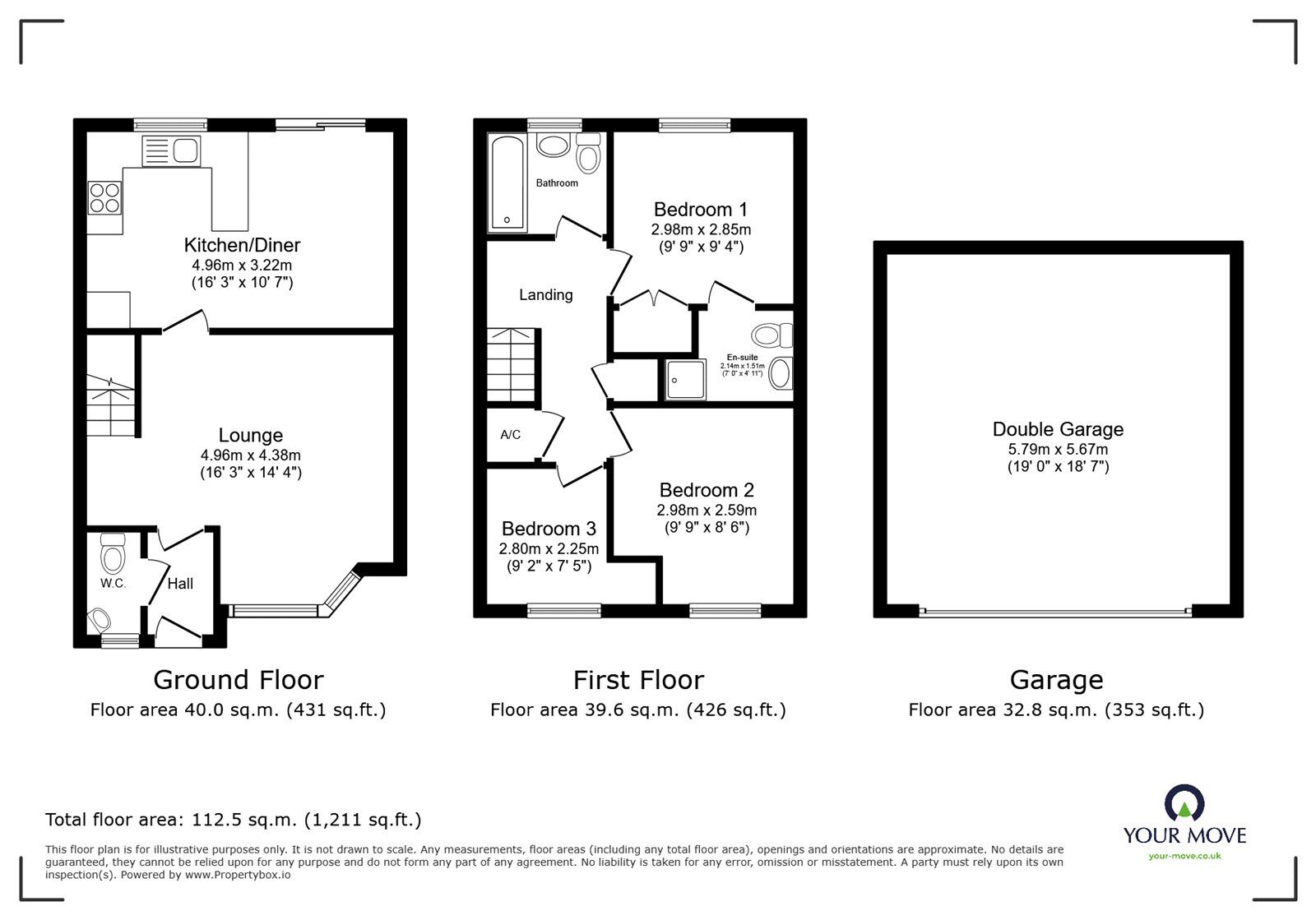 Floorplan of 3 bedroom Semi Detached House for sale, Lysander Close, Burbage, Leicestershire, LE10