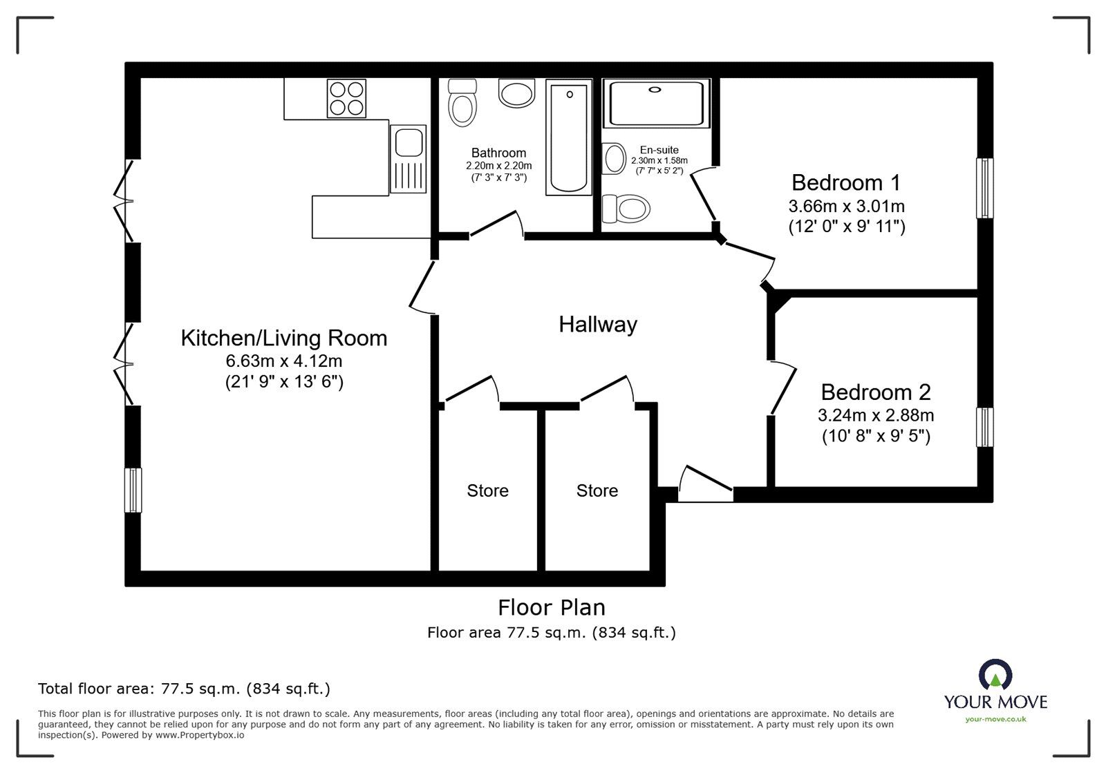 Floorplan of 2 bedroom  Flat to rent, Richmond Gate, Hinckley, Leicestershire, LE10