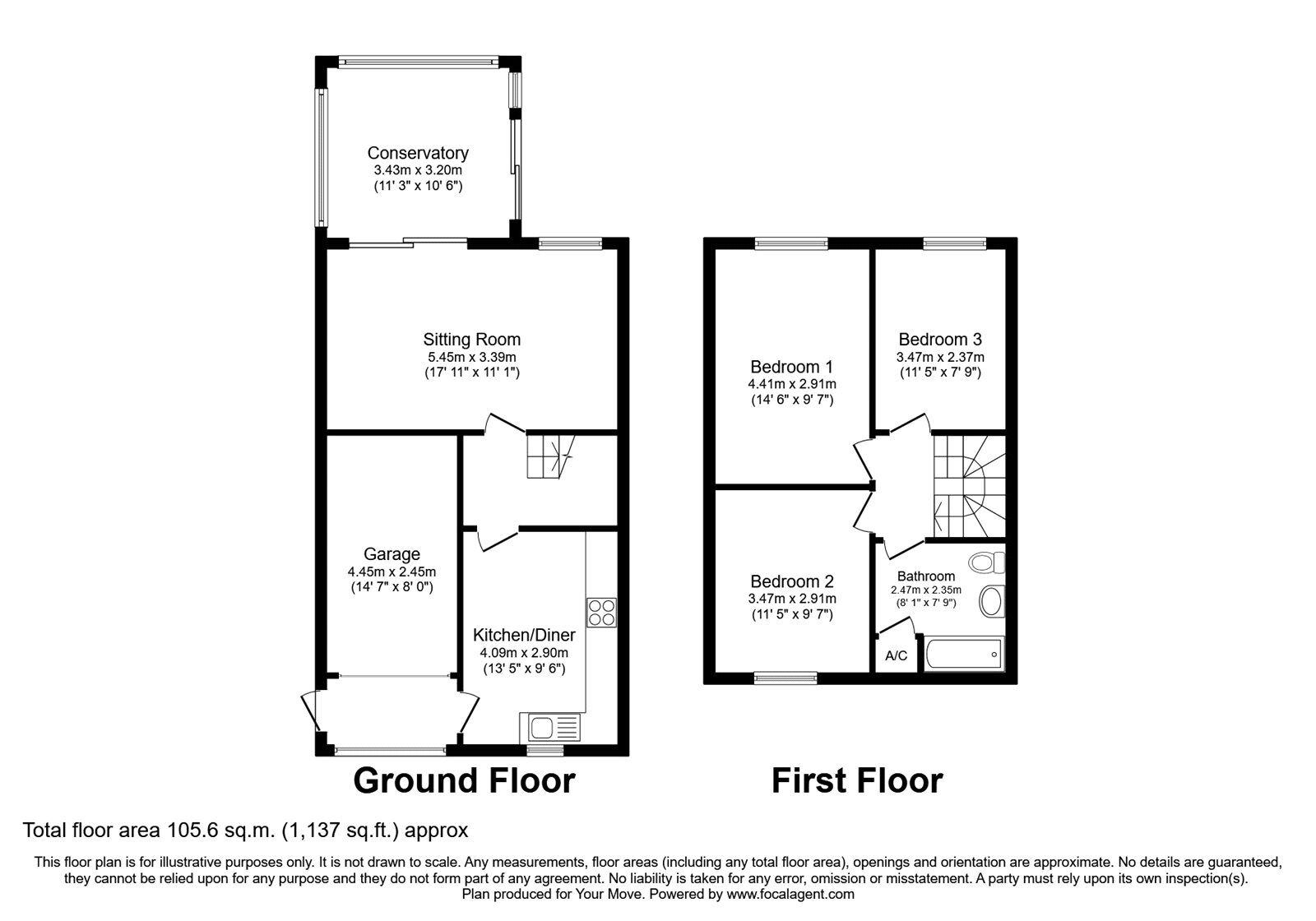Floorplan of 3 bedroom Semi Detached House for sale, Heath Lane, Earl Shilton, Leicestershire, LE9