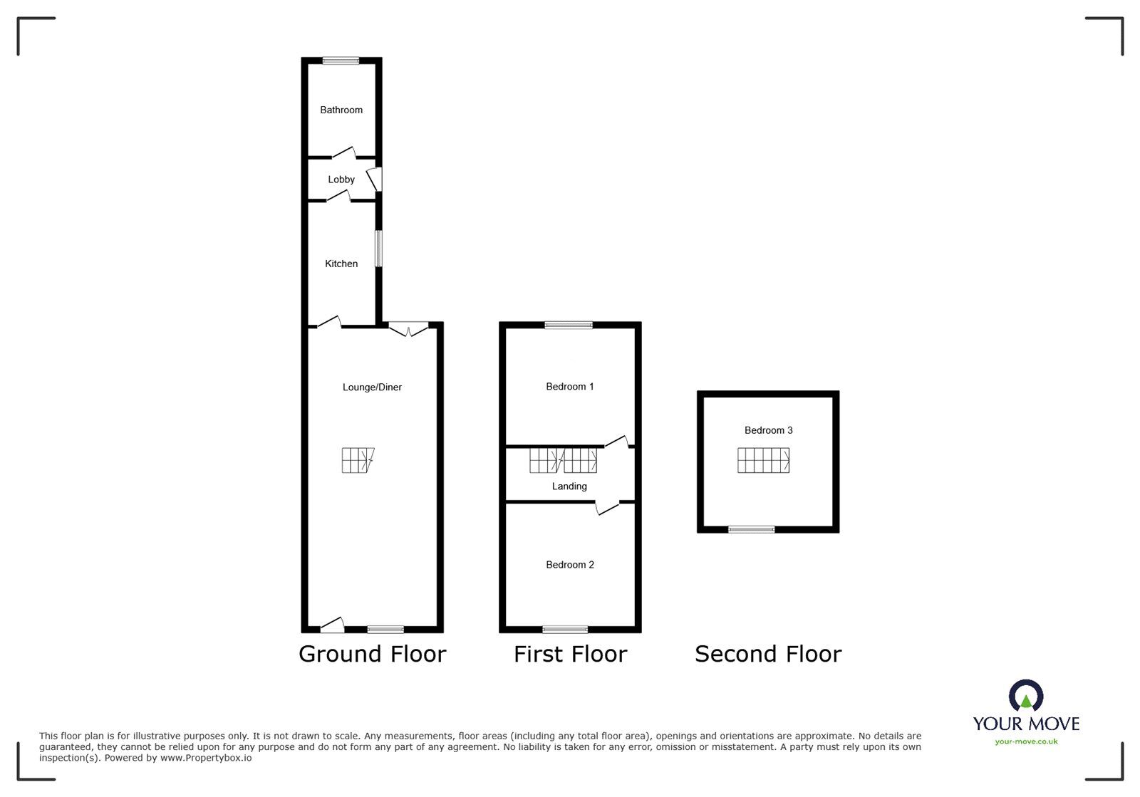 Floorplan of 3 bedroom End Terrace House for sale, Factory Road, Hinckley, Leicestershire, LE10