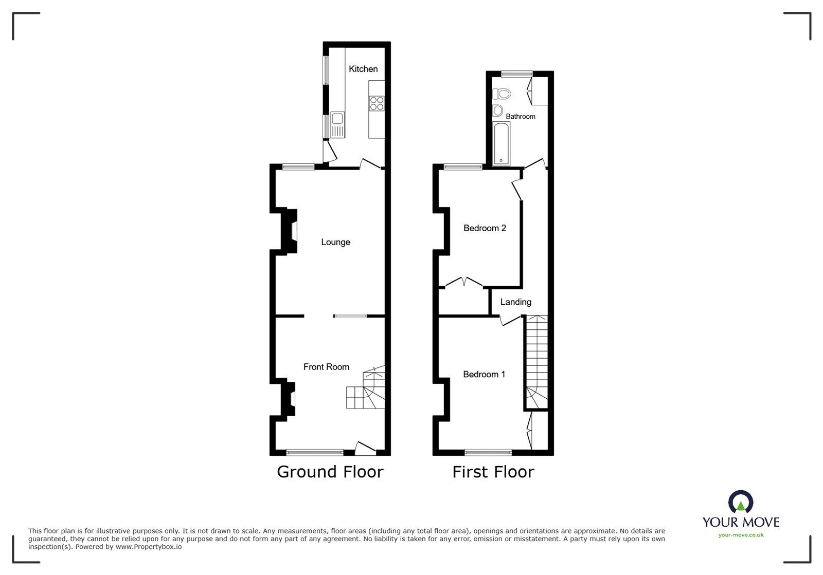 Floorplan of 2 bedroom Mid Terrace House for sale, Edward Street, Hinckley, Leicestershire, LE10