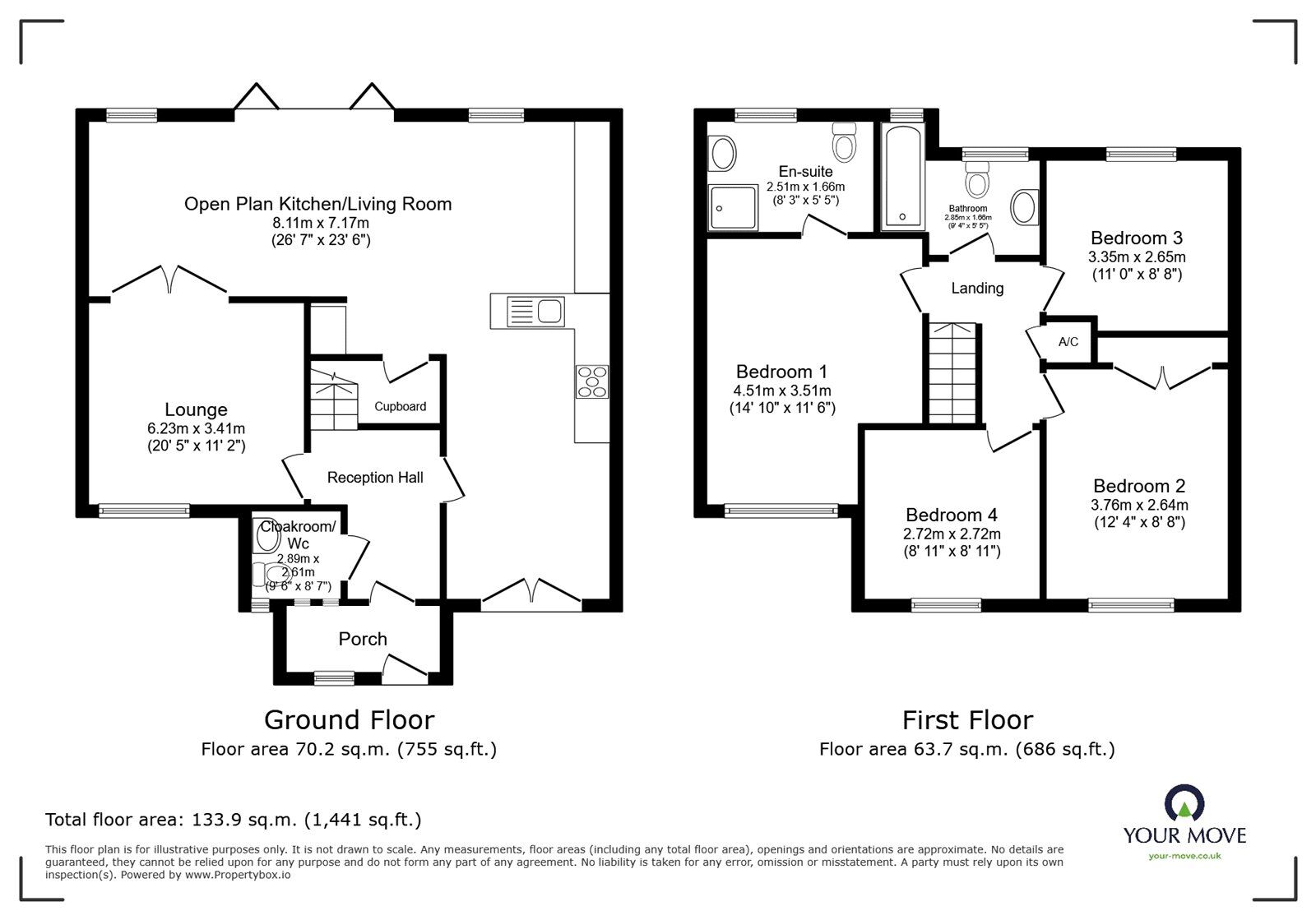 Floorplan of 4 bedroom Detached House for sale, Westminster Drive, Burbage, Leicestershire, LE10