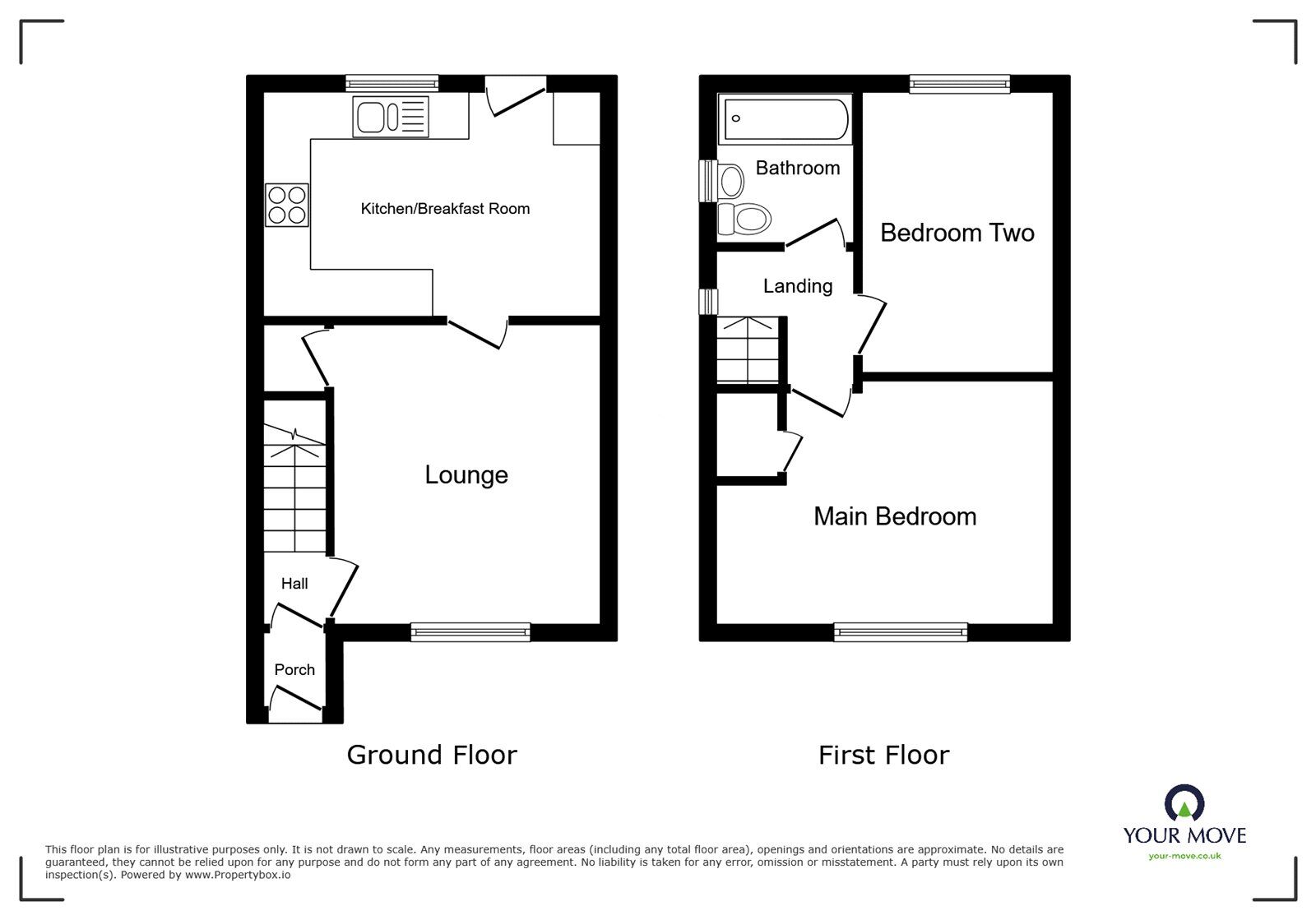 Floorplan of 2 bedroom Mid Terrace House for sale, Ratcliffe Road, Burbage, Leicestershire, LE10