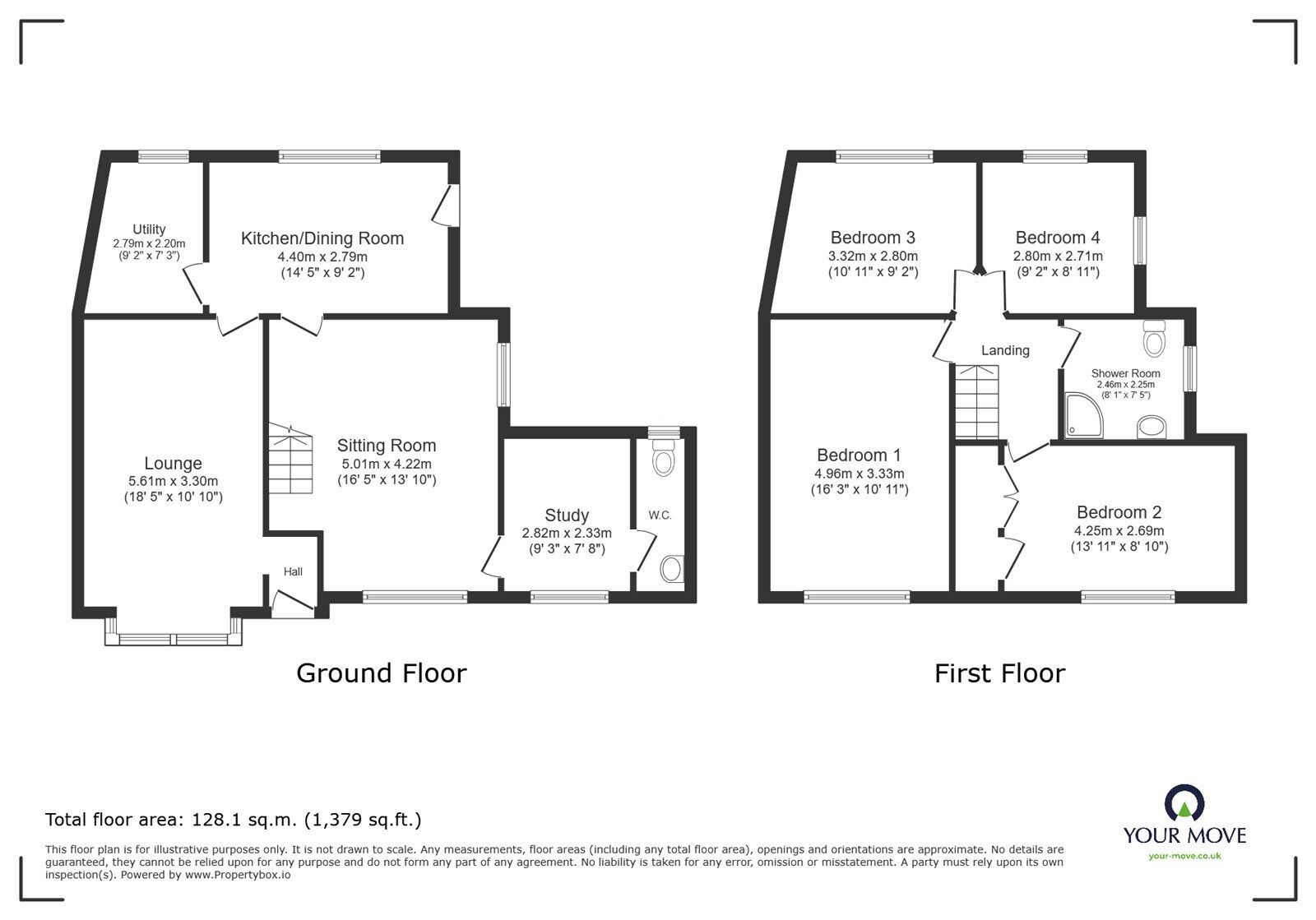 Floorplan of 4 bedroom Semi Detached House for sale, Long Street, Stoney Stanton, Leicestershire, LE9