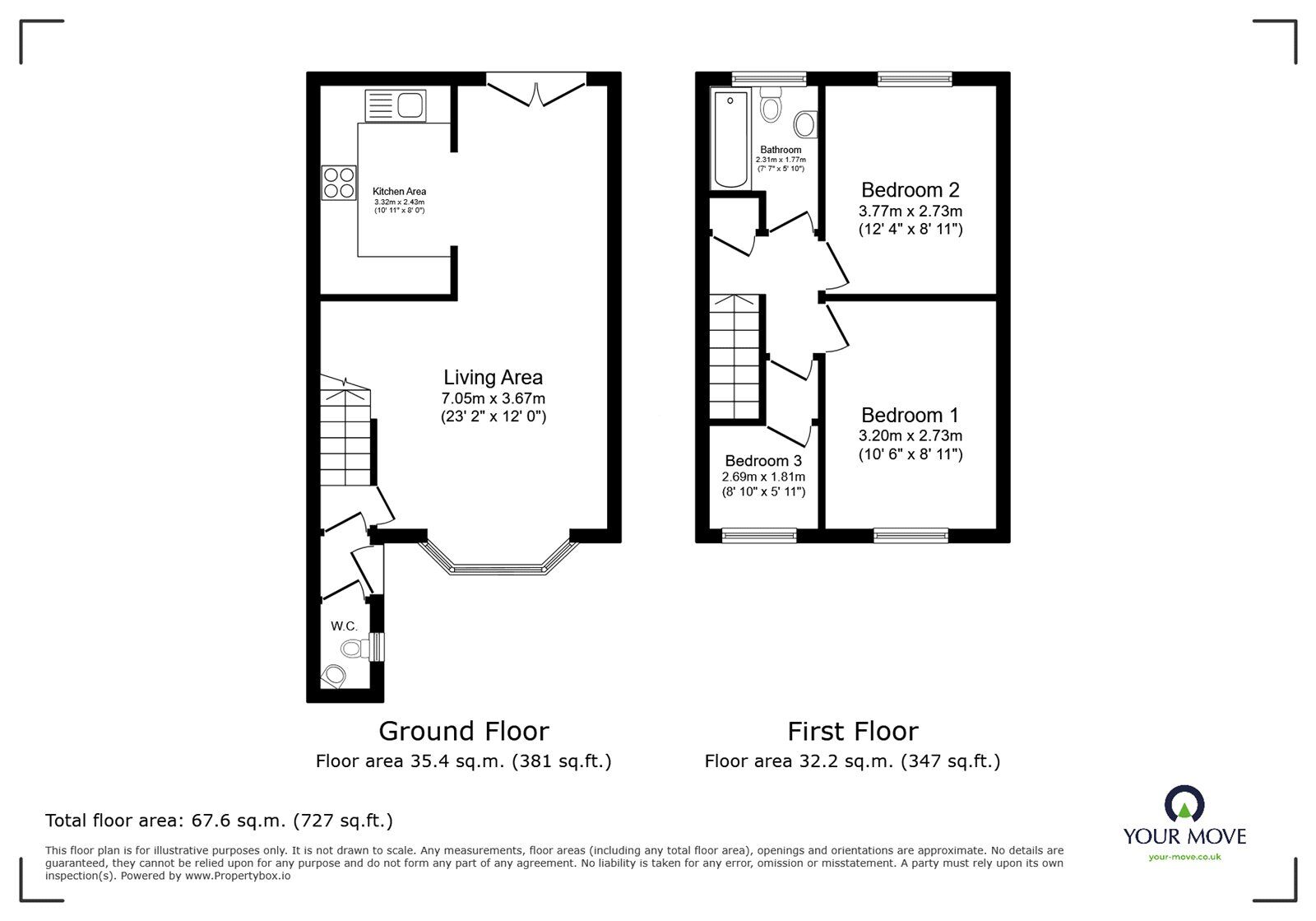 Floorplan of 3 bedroom Mid Terrace House for sale, Coventry Road, Hinckley, Leicestershire, LE10