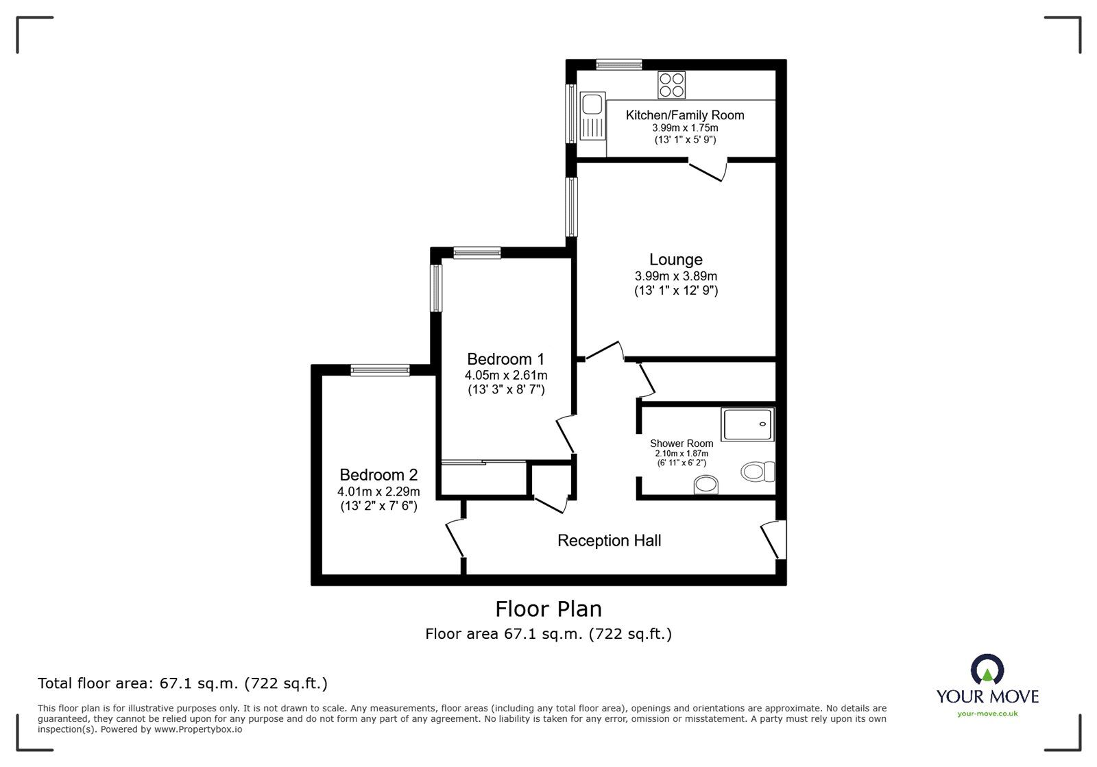 Floorplan of 2 bedroom  Flat for sale, Ashby Road, Hinckley, Leicestershire, LE10
