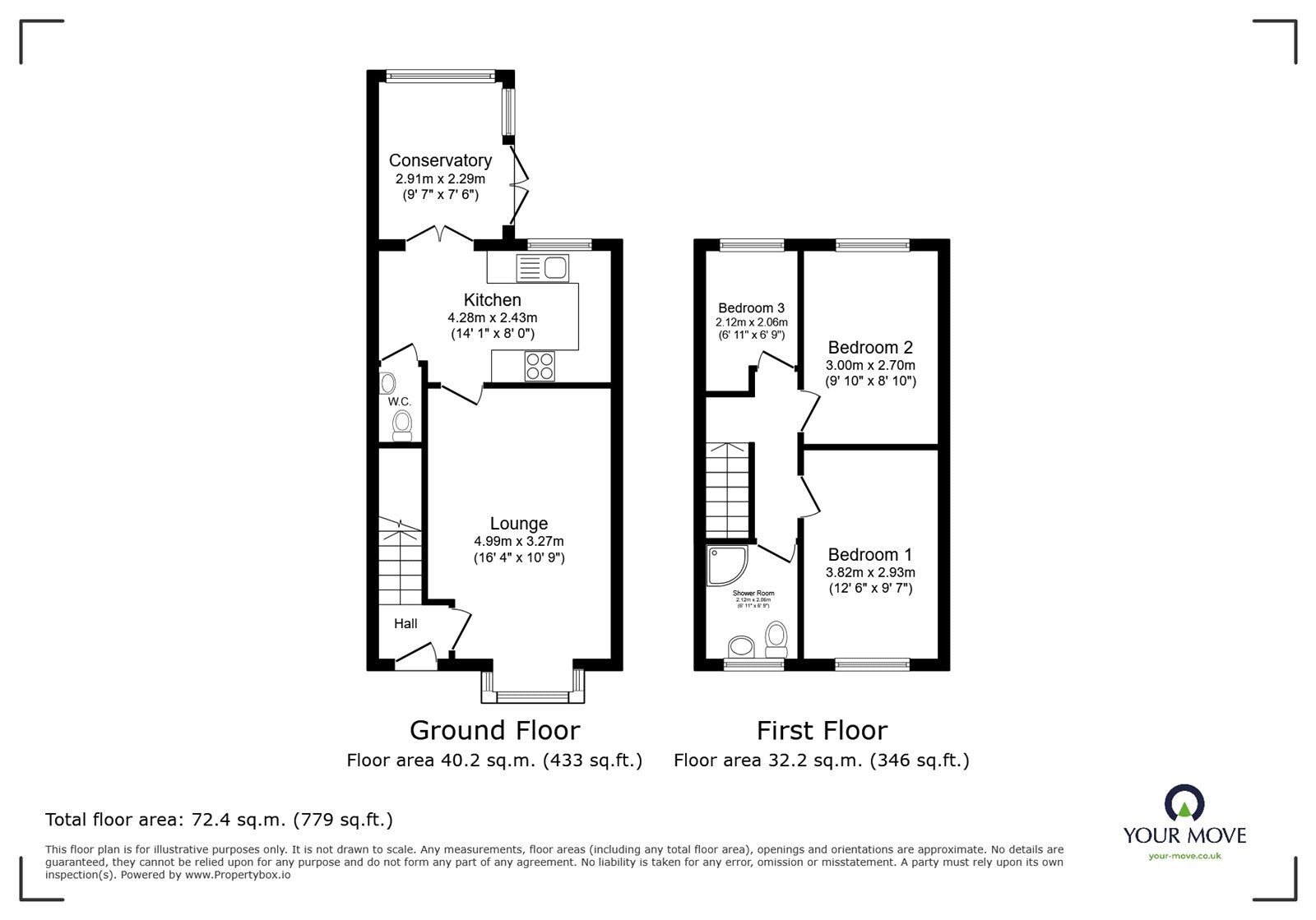 Floorplan of 3 bedroom Semi Detached House for sale, Middlefield Lane, Hinckley, Leicestershire, LE10