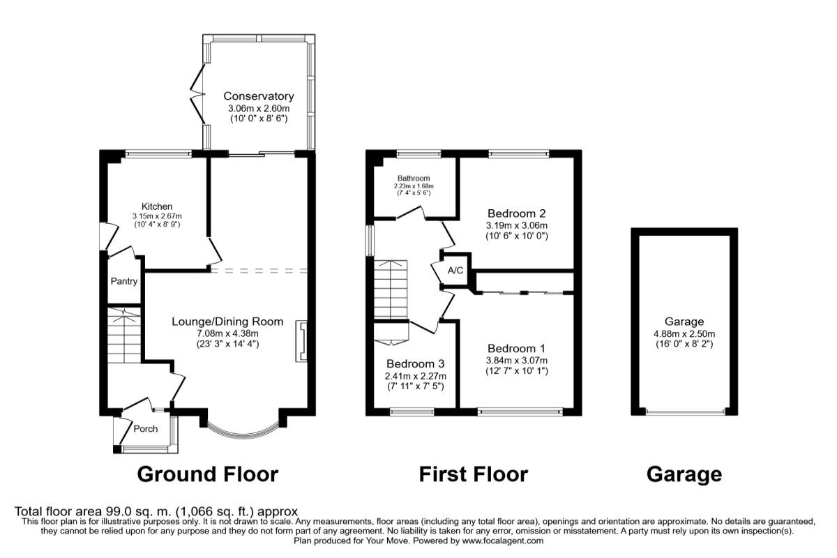 Floorplan of 3 bedroom Detached House for sale, Aster Way, Burbage, Leicestershire, LE10