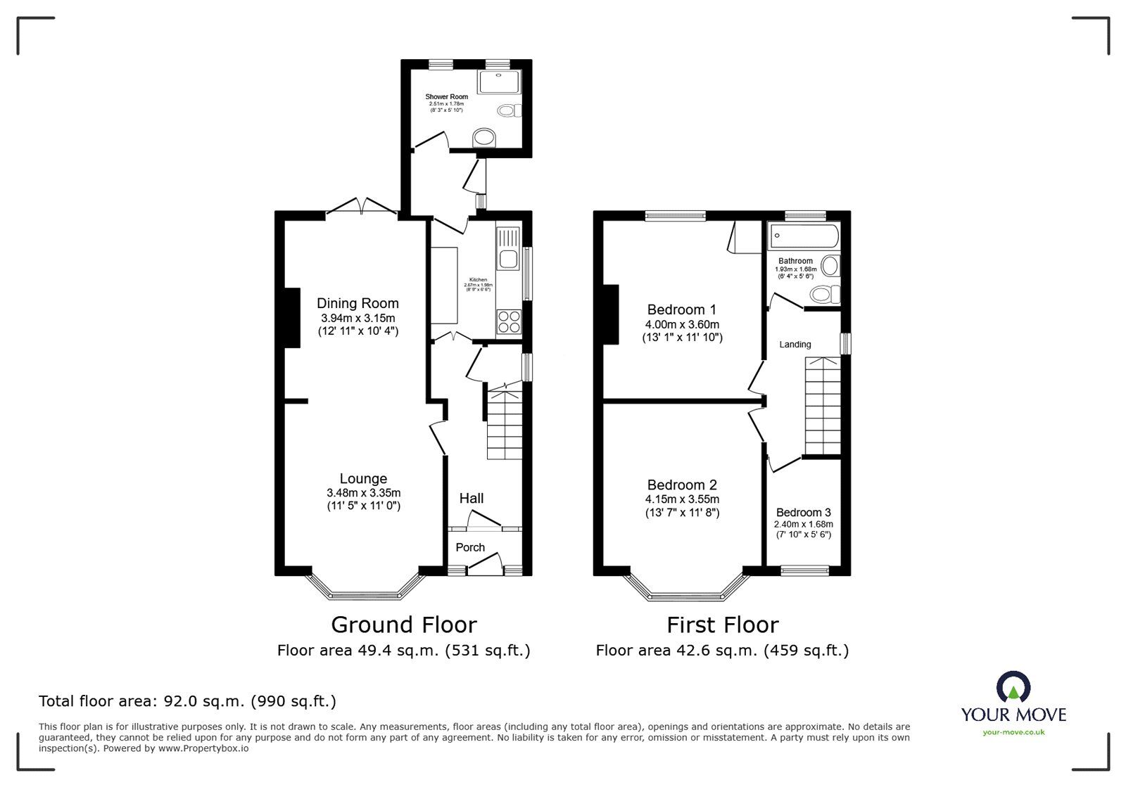 Floorplan of 3 bedroom Semi Detached House for sale, Rosemary Way, Hinckley, Leicestershire, LE10