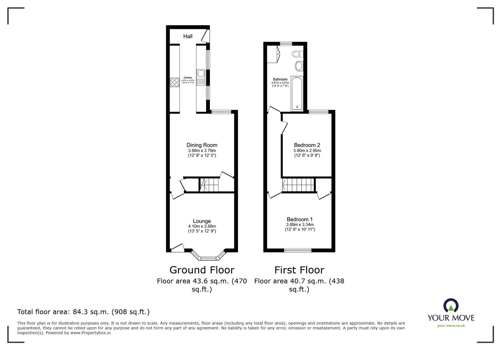 Floorplan of 2 bedroom Mid Terrace House for sale, Upper Bond Street, Hinckley, Leicestershire, LE10