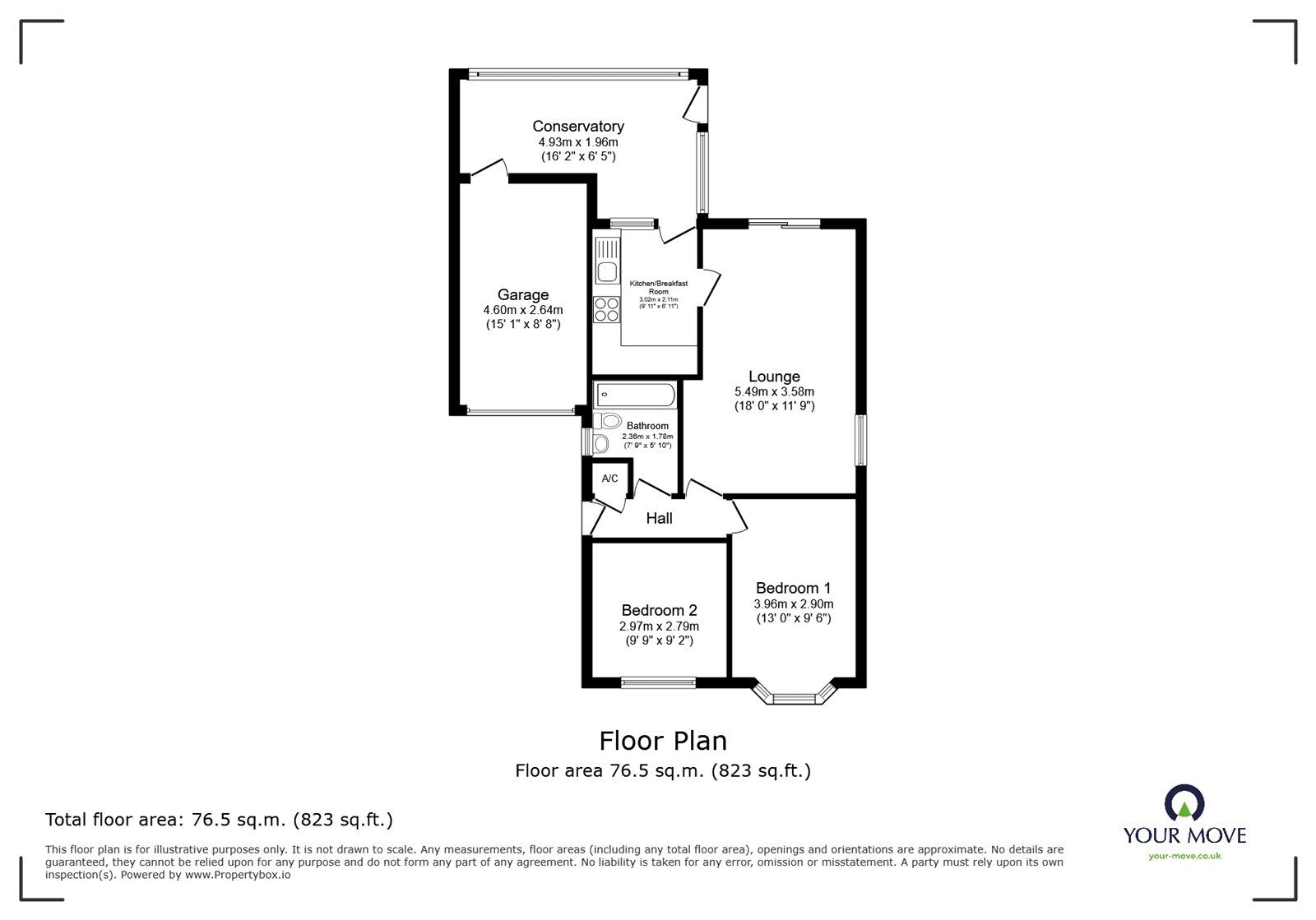 Floorplan of 2 bedroom Detached Bungalow for sale, Park Road, Earl Shilton, Leicestershire, LE9