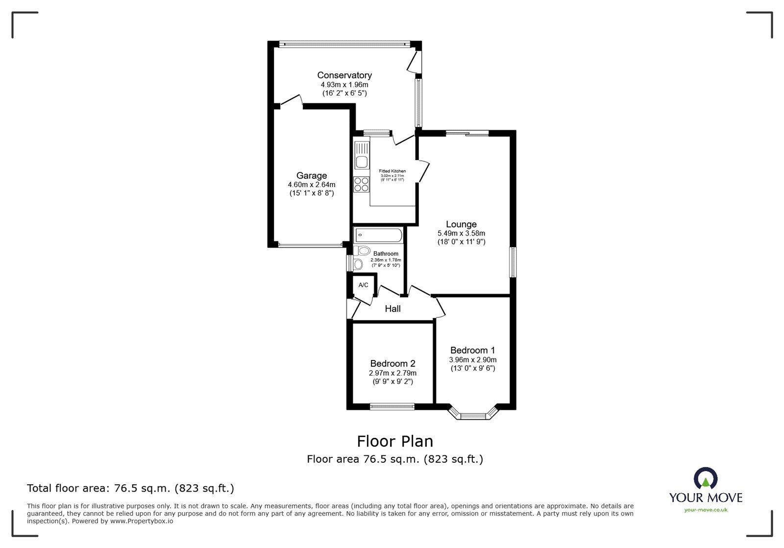 Floorplan of 2 bedroom Detached Bungalow for sale, Park Road, Earl Shilton, Leicestershire, LE9
