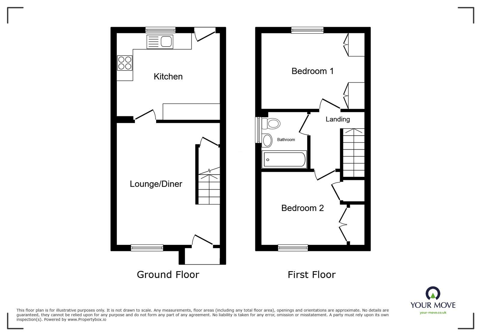 Floorplan of 2 bedroom Semi Detached House for sale, Brookdale, Hinckley, Leicestershire, LE10