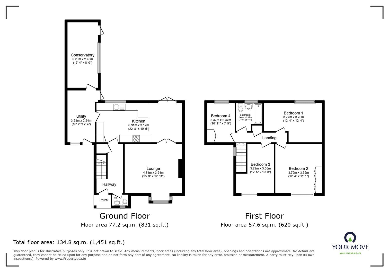 Floorplan of 4 bedroom Detached House for sale, Hays Lane, Hinckley, Leicestershire, LE10