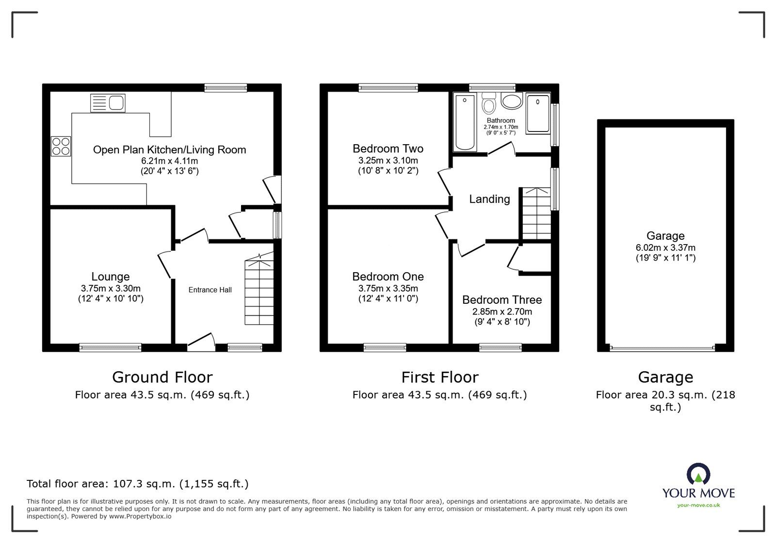 Floorplan of 3 bedroom Semi Detached House for sale, Brookside, Burbage, Leicestershire, LE10