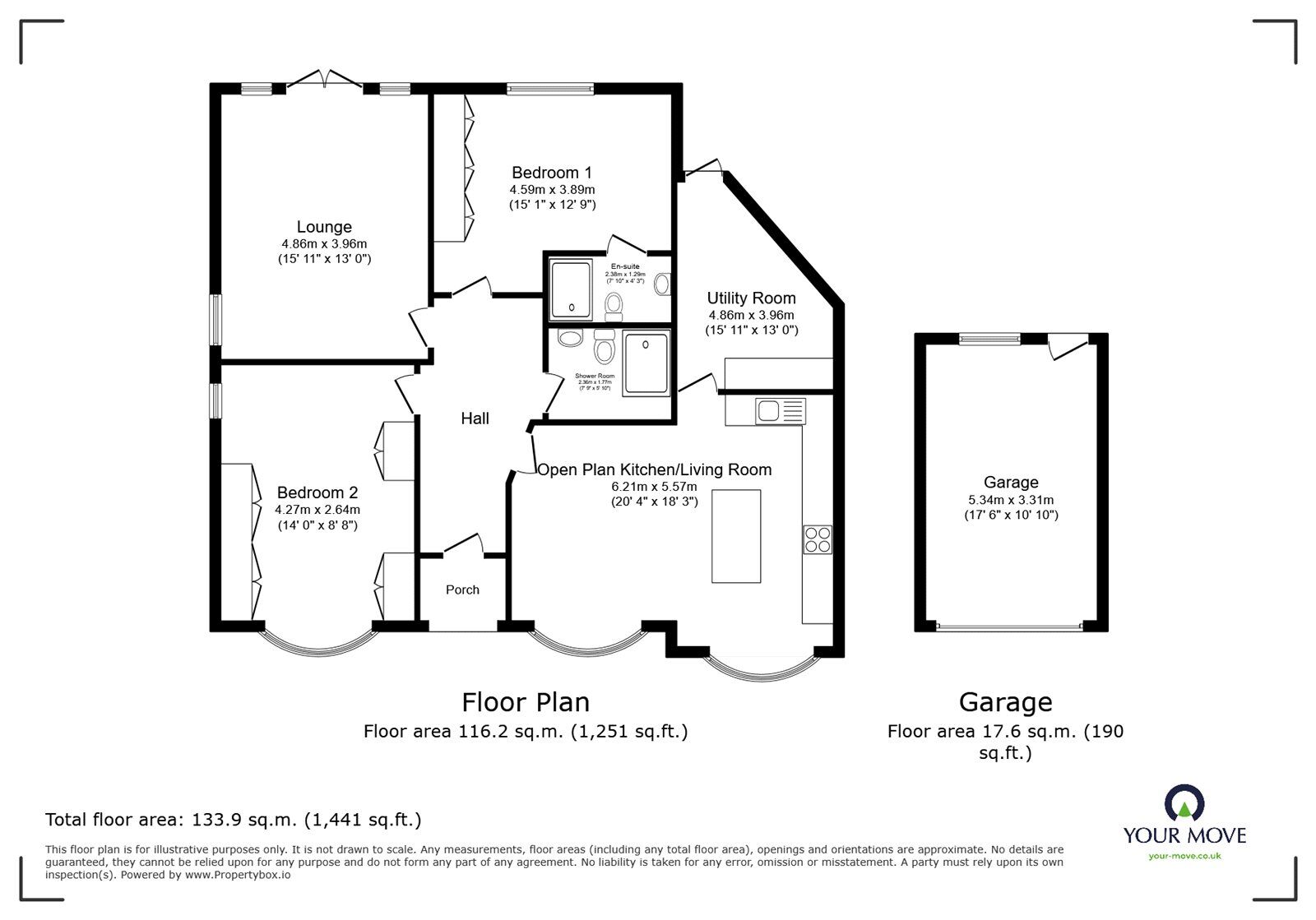 Floorplan of 2 bedroom Detached Bungalow for sale, Johns Close, Burbage, Leicestershire, LE10